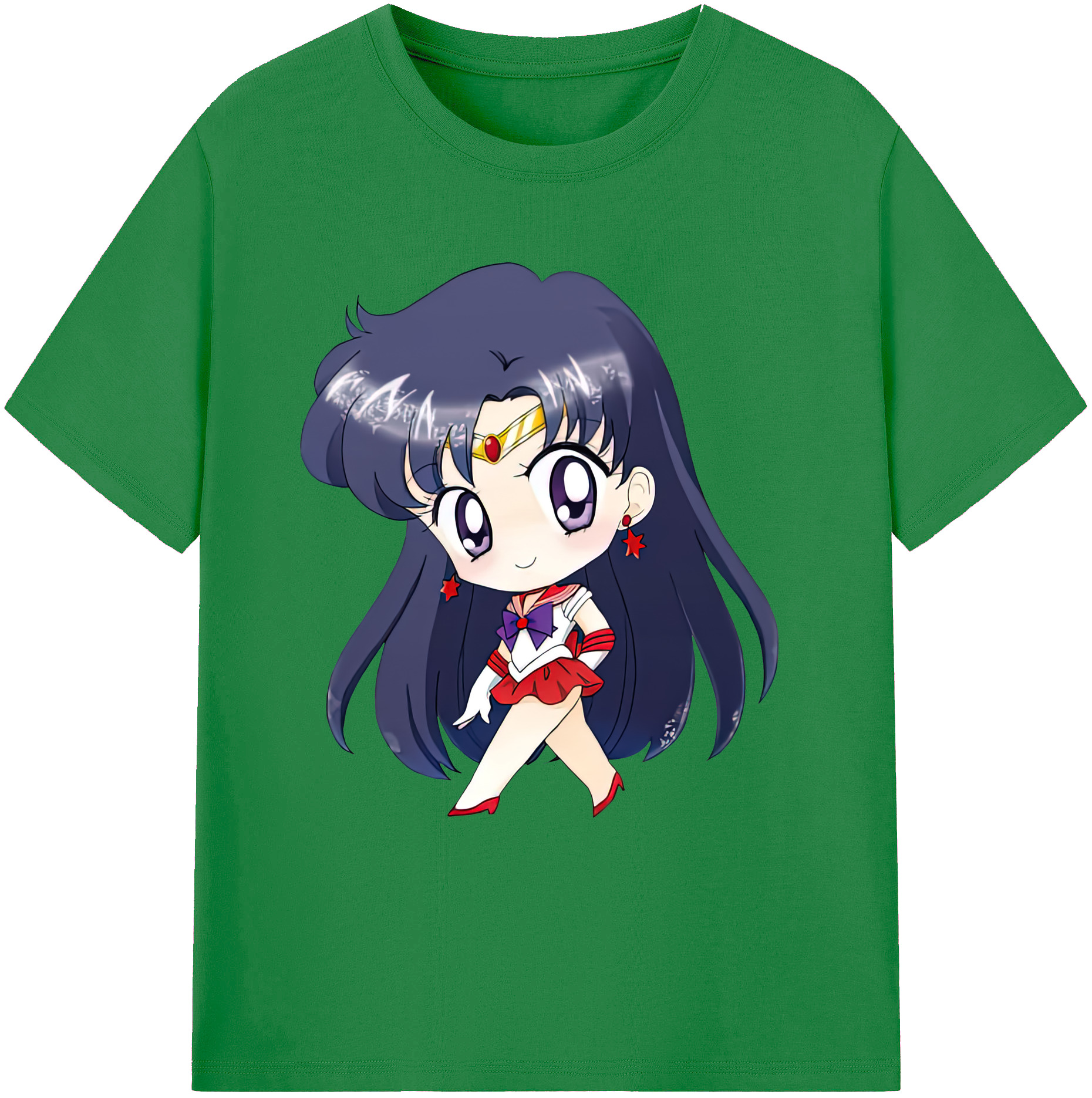 （画像用） 美少女戦士セーラームーン 火野レイ ひの レイ Sailor Moon Hino Rei （セーラーマーズ,Sailor Mars） 綿100％ メンズ半袖Tシャツ｜肌触りやわらか＆通気性