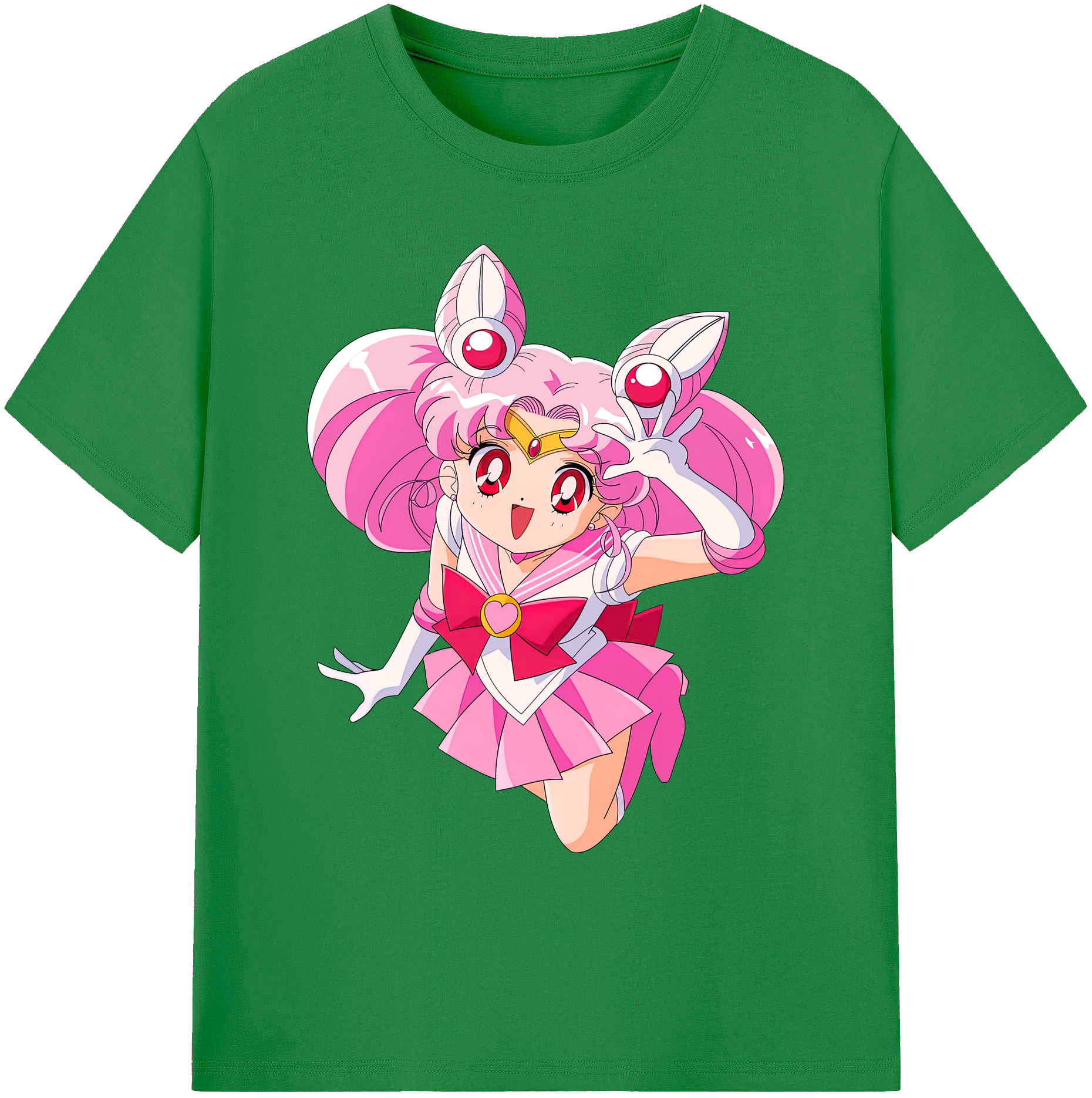 （画像用） 美少女戦士セーラームーン ちびうさ Sailor Moon Chibiusa Tsukino Usagi Small Lady Serenity 綿100％ メンズ半袖Tシャツ｜肌触りやわらか＆通気性