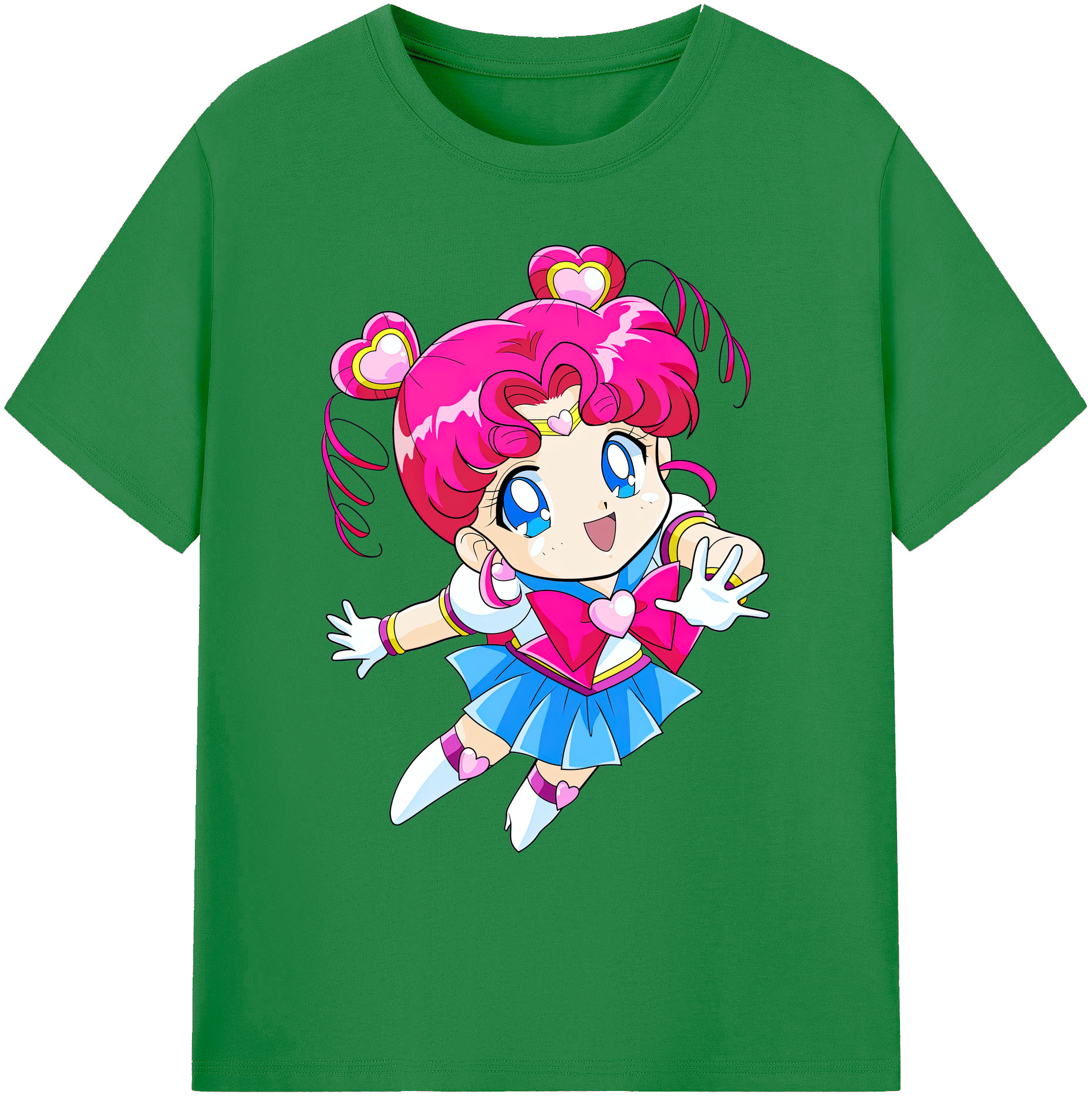 （画像用） 美少女戦士セーラームーン ちびうさ Sailor Moon Chibiusa Tsukino Usagi Small Lady Serenity 綿100％ メンズ半袖Tシャツ｜肌触りやわらか＆通気性