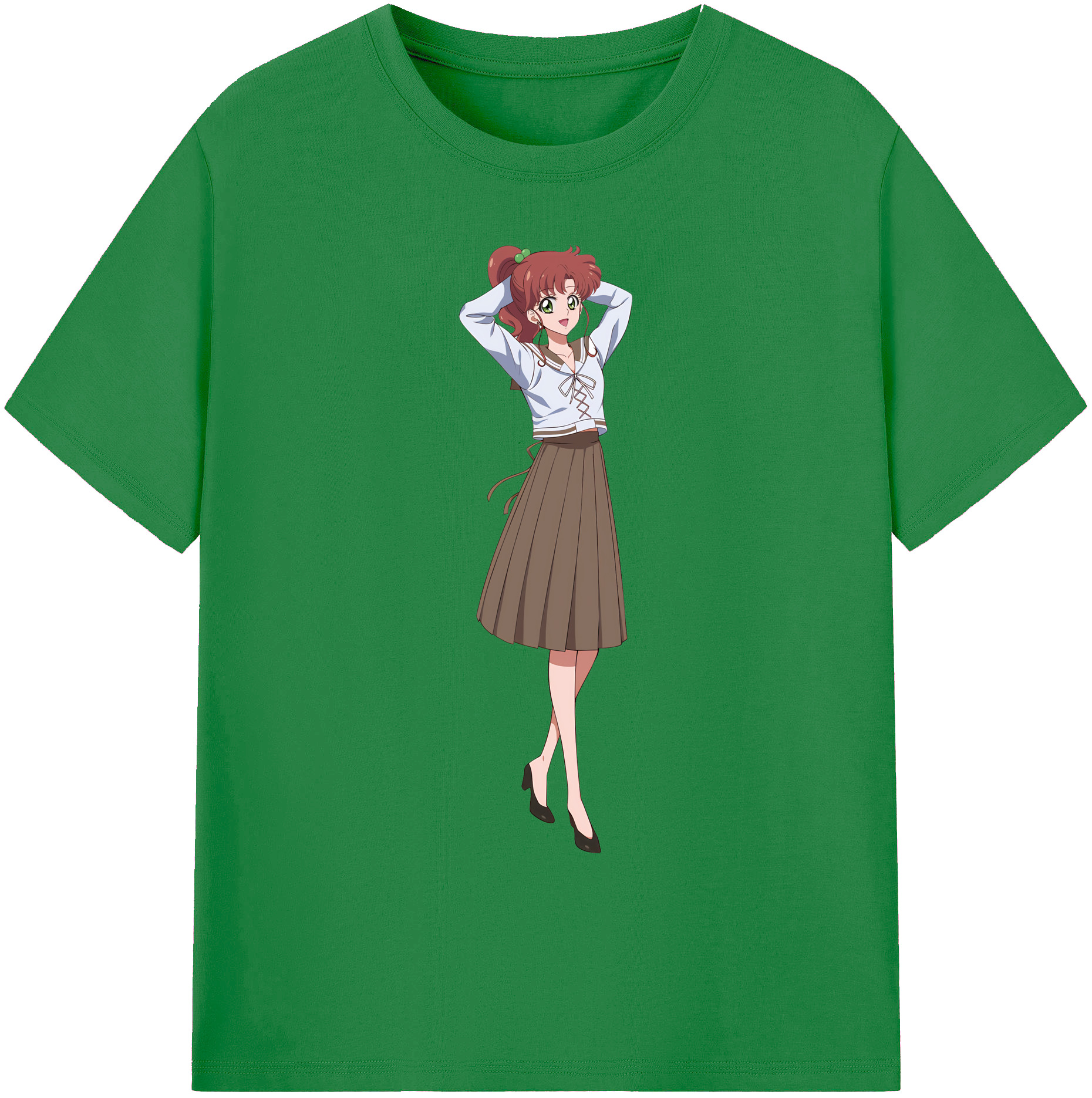 （画像用） 美少女戦士セーラームーン 木野 まこと きの まこと Sailor Moon Kino Makoto （セーラージュピター；Sailor Jupiter） 綿100％ メンズ半袖Tシャツ｜肌触りやわらか＆通気性