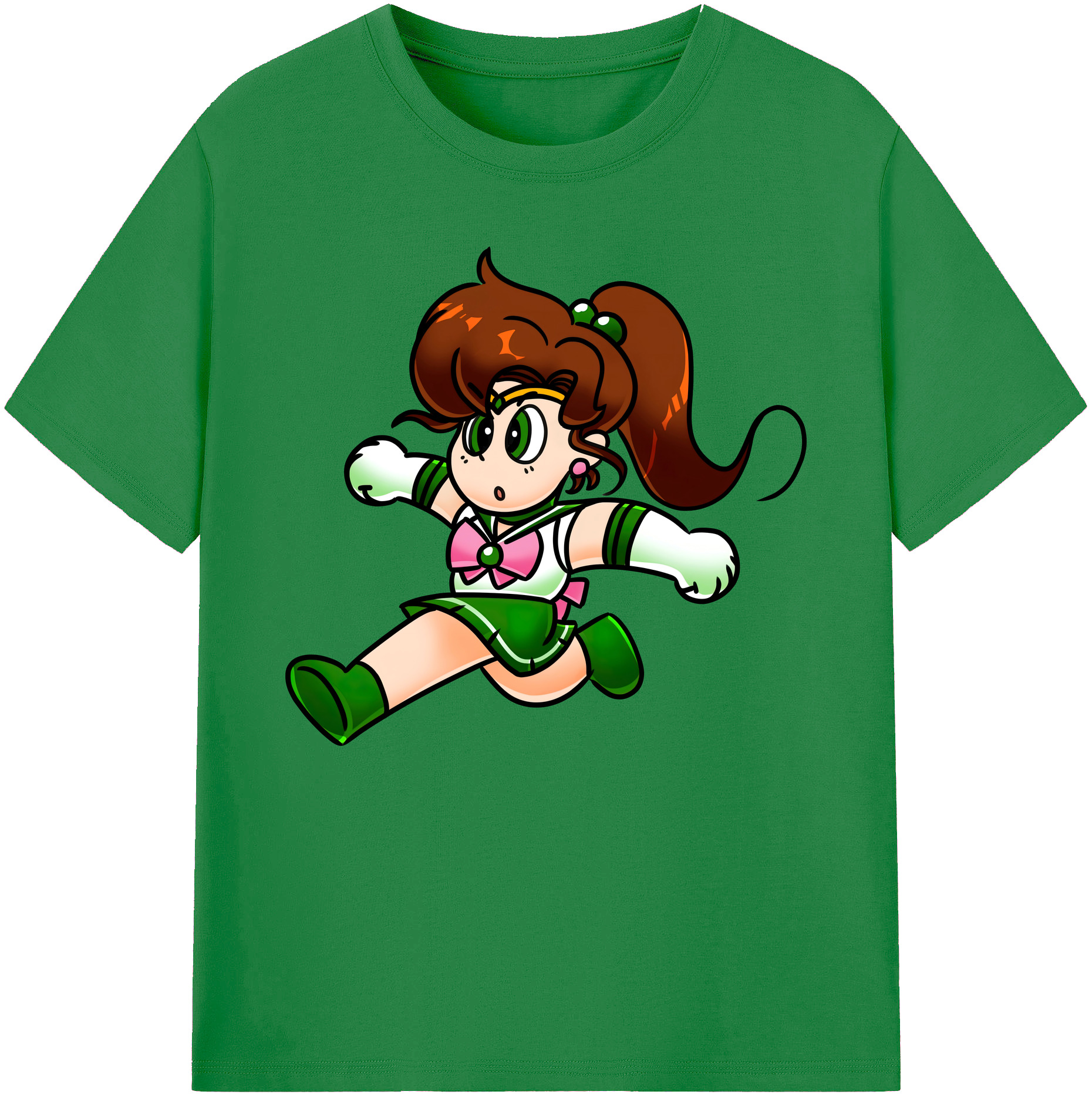 （画像用） 美少女戦士セーラームーン 木野 まこと きの まこと Sailor Moon Kino Makoto （セーラージュピター；Sailor Jupiter） 綿100％ メンズ半袖Tシャツ｜肌触りやわらか＆通気性