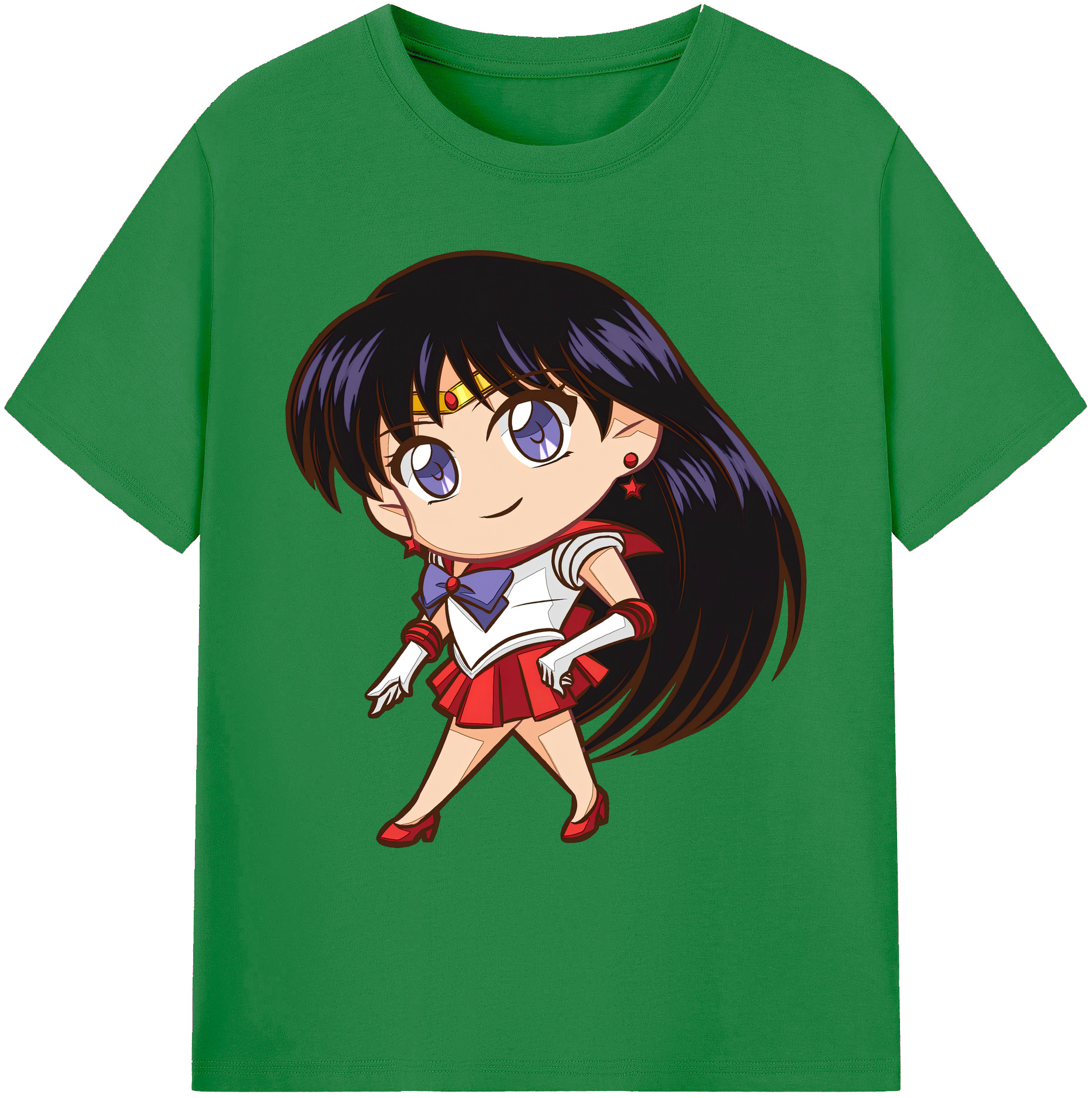 （画像用） 美少女戦士セーラームーン 火野レイ ひの レイ Sailor Moon Hino Rei （セーラーマーズ,Sailor Mars） 綿100％ メンズ半袖Tシャツ｜肌触りやわらか＆通気性