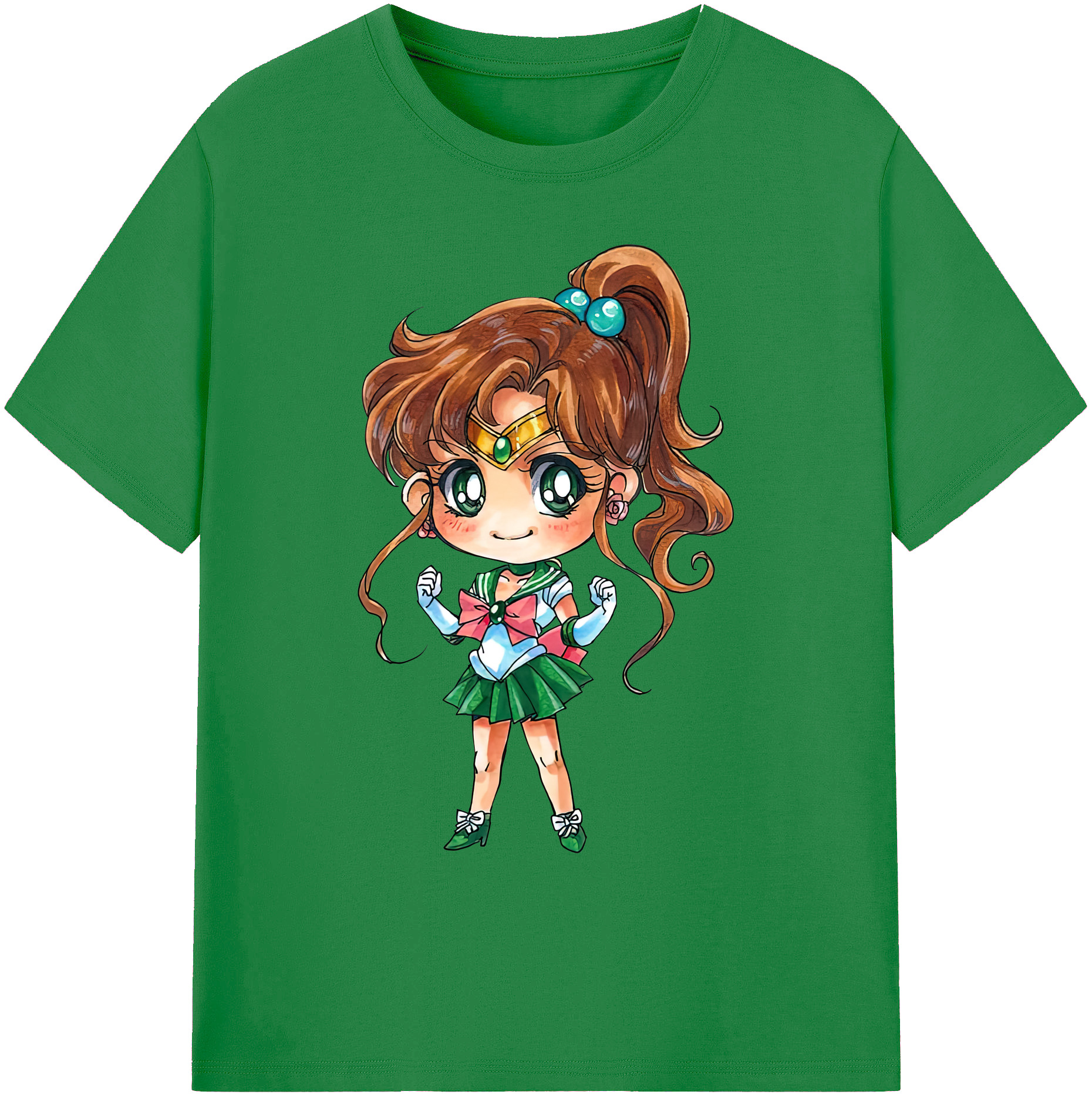 （画像用） 美少女戦士セーラームーン 木野 まこと きの まこと Sailor Moon Kino Makoto （セーラージュピター；Sailor Jupiter） 綿100％ メンズ半袖Tシャツ｜肌触りやわらか＆通気性