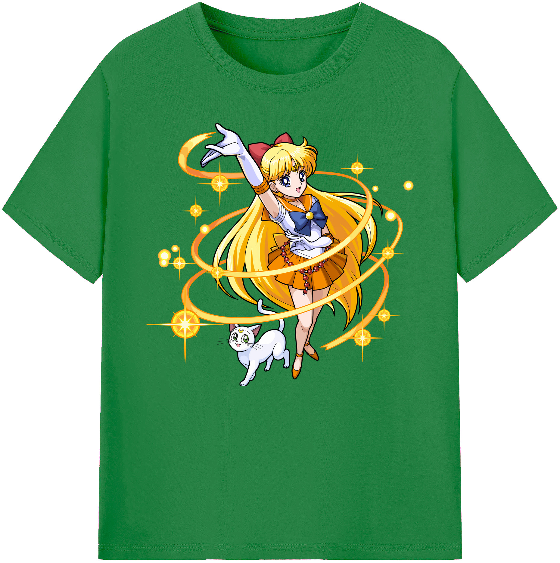 （画像用） 美少女戦士セーラームーン 愛野 美奈子 あいの みなこ Sailor Moon Aino Minako 綿100％ メンズ半袖Tシャツ｜肌触りやわらか＆通気性