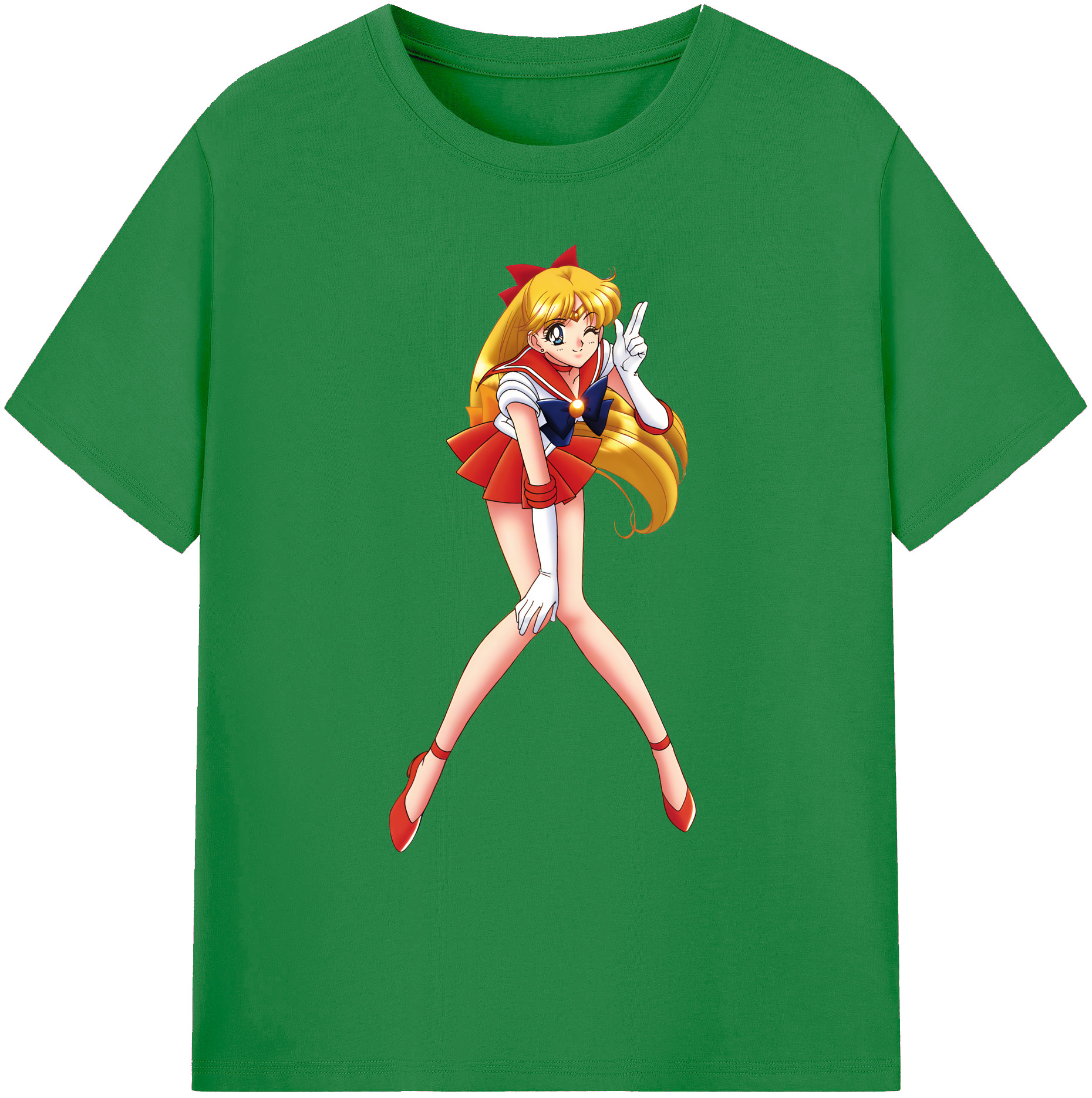 （画像用） 美少女戦士セーラームーン 愛野 美奈子 あいの みなこ Sailor Moon Aino Minako 綿100％ メンズ半袖Tシャツ｜肌触りやわらか＆通気性