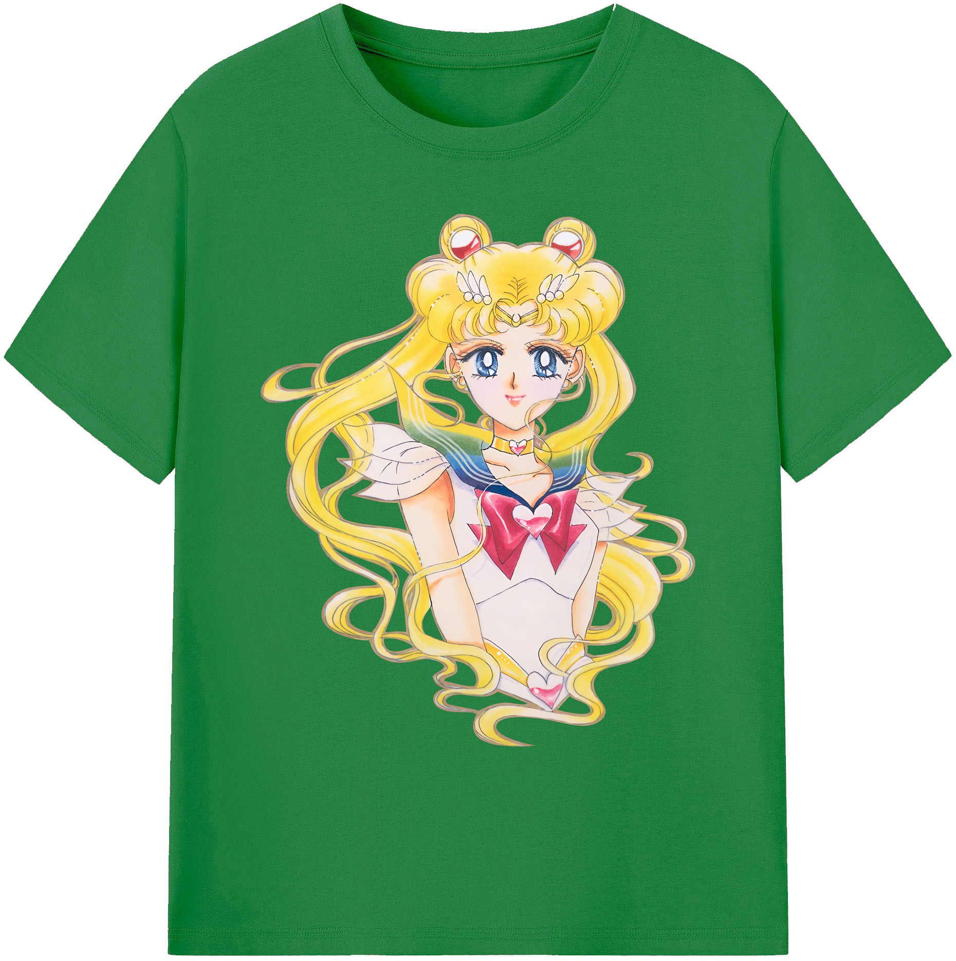 （画像用） 美少女戦士セーラームーン 月野 うさぎ つきの うさぎ Sailor Moon Tsukino Usagi 綿100％ メンズ半袖Tシャツ｜肌触りやわらか＆通気性