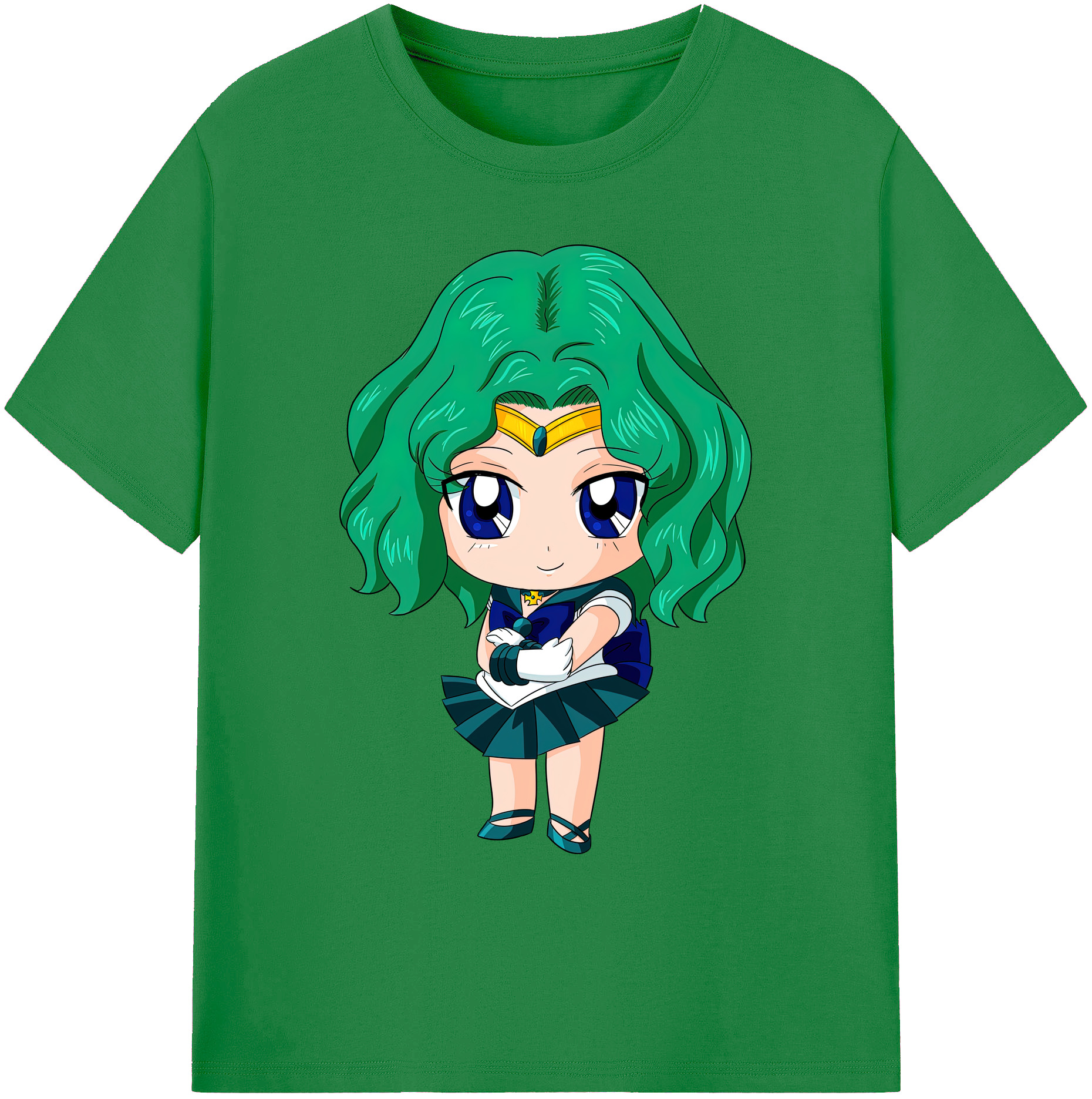 （画像用） 美少女戦士セーラームーン 海王 みちる（かいおう みちる） Sailor Moon Kaiou Michiru 綿100％ メンズ半袖Tシャツ｜肌触りやわらか＆通気性