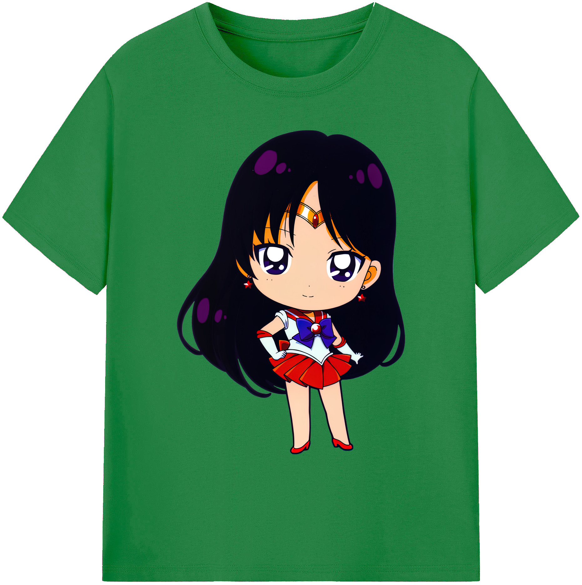 （画像用） 美少女戦士セーラームーン 火野レイ ひの レイ Sailor Moon Hino Rei （セーラーマーズ,Sailor Mars） 綿100％ メンズ半袖Tシャツ｜肌触りやわらか＆通気性