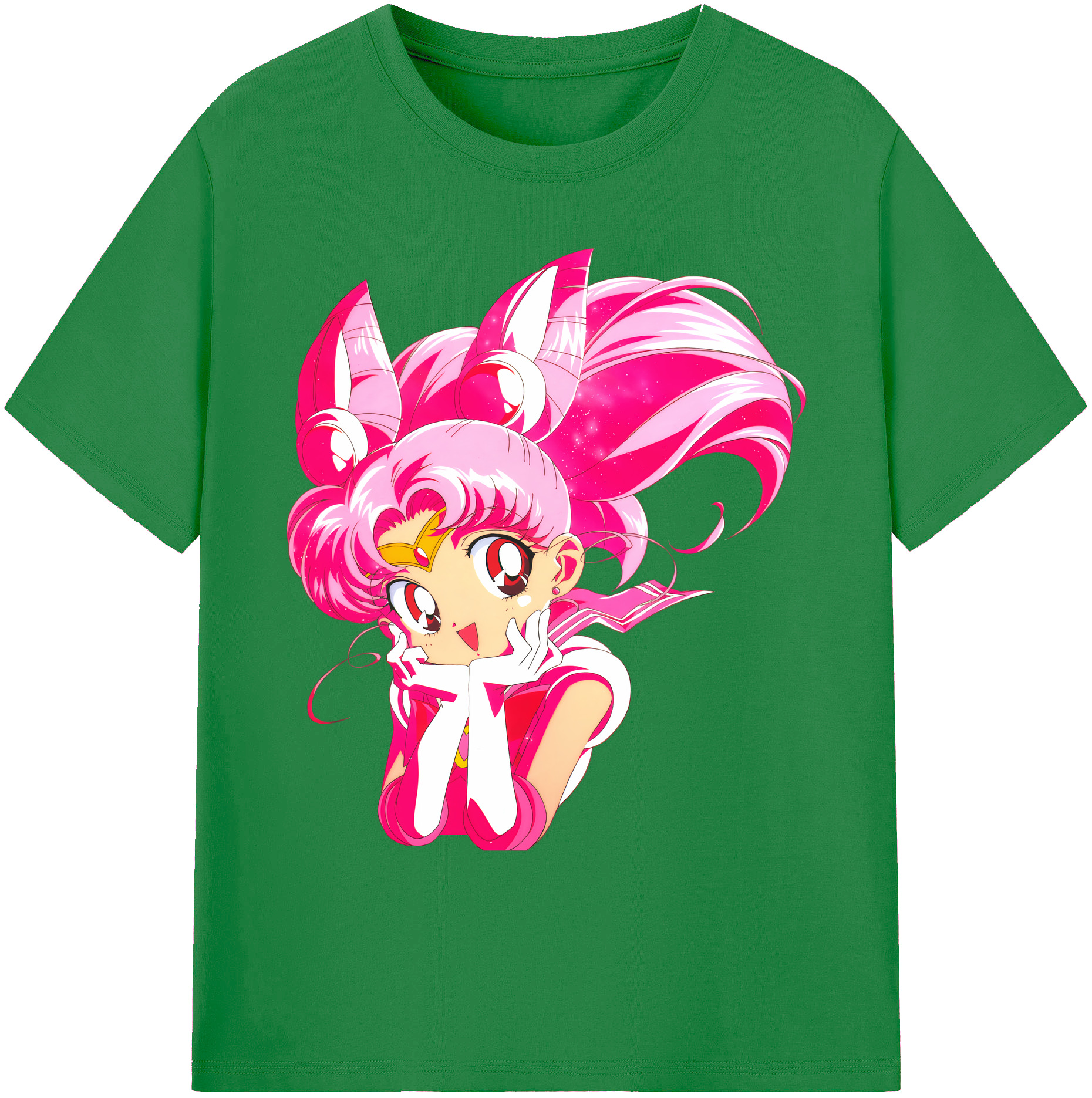 （画像用） 美少女戦士セーラームーン ちびうさ Sailor Moon Chibiusa Tsukino Usagi Small Lady Serenity 綿100％ メンズ半袖Tシャツ｜肌触りやわらか＆通気性
