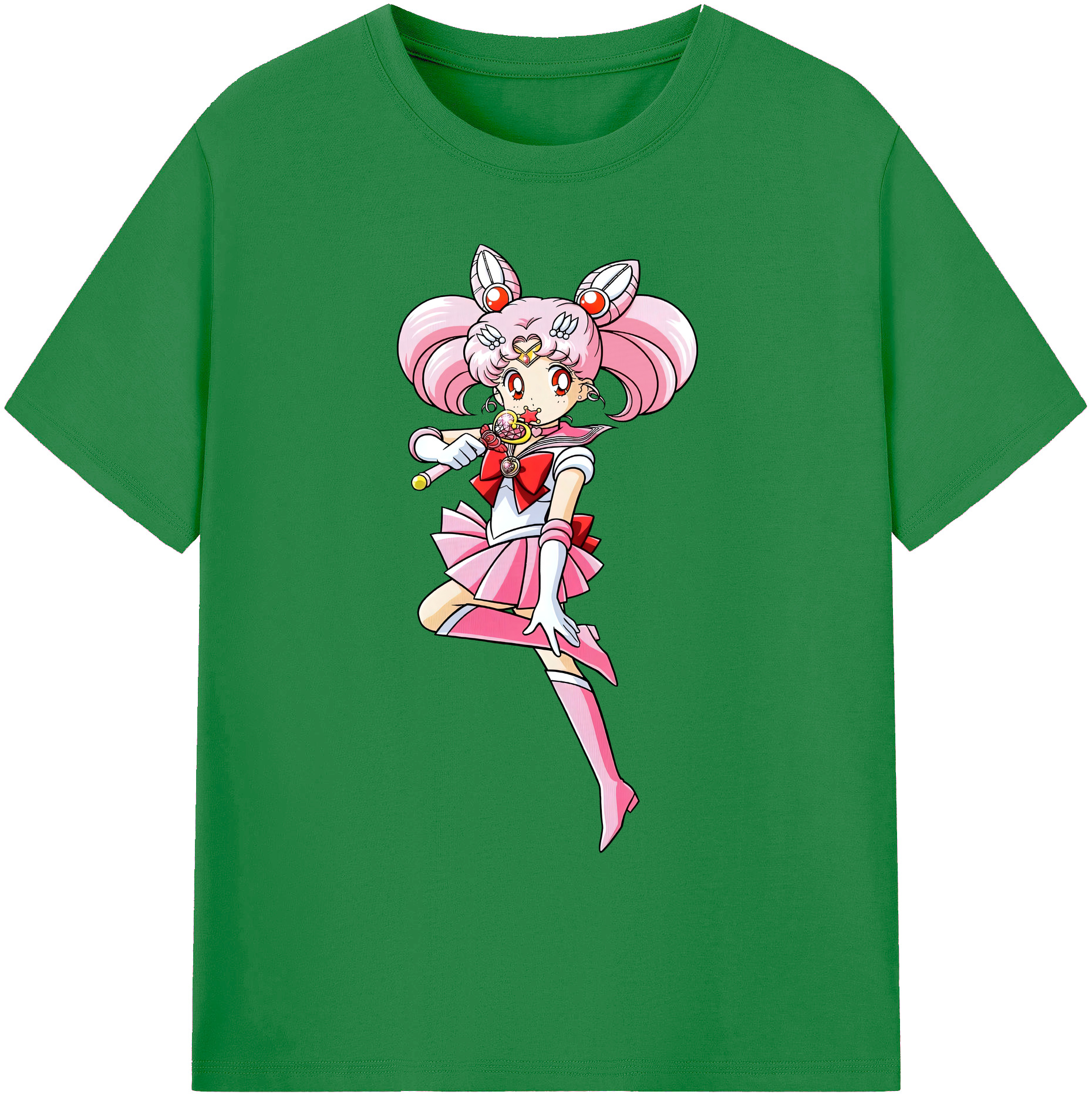 （画像用） 美少女戦士セーラームーン ちびうさ Sailor Moon Chibiusa Tsukino Usagi Small Lady Serenity 綿100％ メンズ半袖Tシャツ｜肌触りやわらか＆通気性