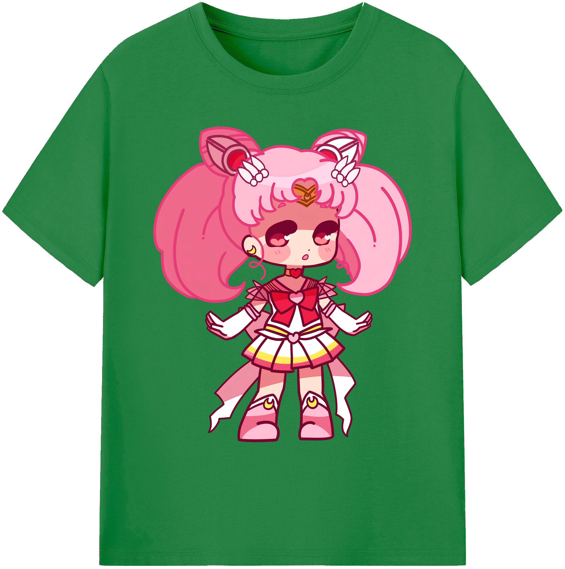 （画像用） 美少女戦士セーラームーン ちびうさ Sailor Moon Chibiusa Tsukino Usagi Small Lady Serenity 綿100％ メンズ半袖Tシャツ｜肌触りやわらか＆通気性