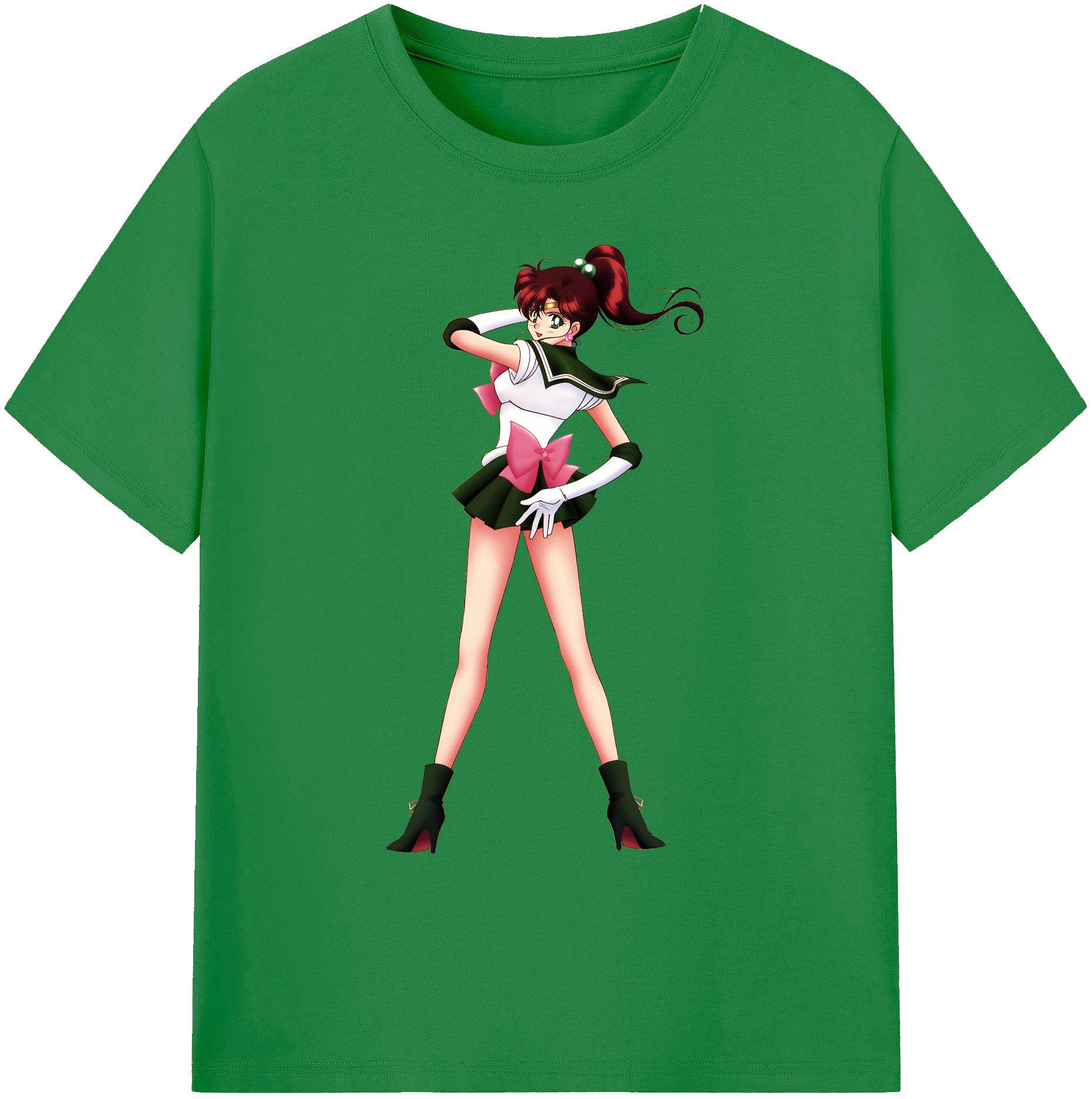 （画像用） 美少女戦士セーラームーン 木野 まこと きの まこと Sailor Moon Kino Makoto （セーラージュピター；Sailor Jupiter） 綿100％ メンズ半袖Tシャツ｜肌触りやわらか＆通気性