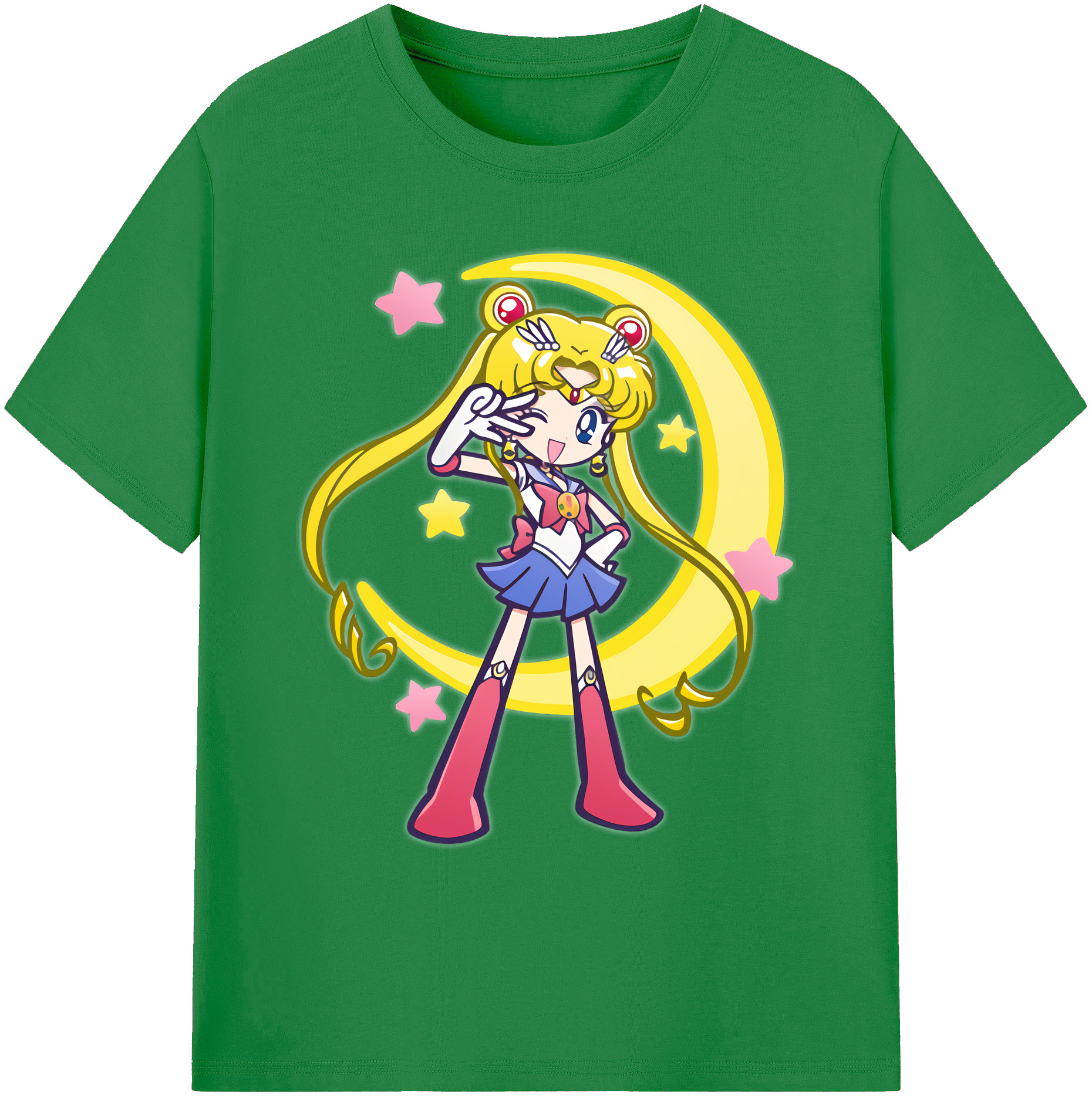 （画像用） 美少女戦士セーラームーン 月野 うさぎ つきの うさぎ Sailor Moon Tsukino Usagi 綿100％ メンズ半袖Tシャツ｜肌触りやわらか＆通気性