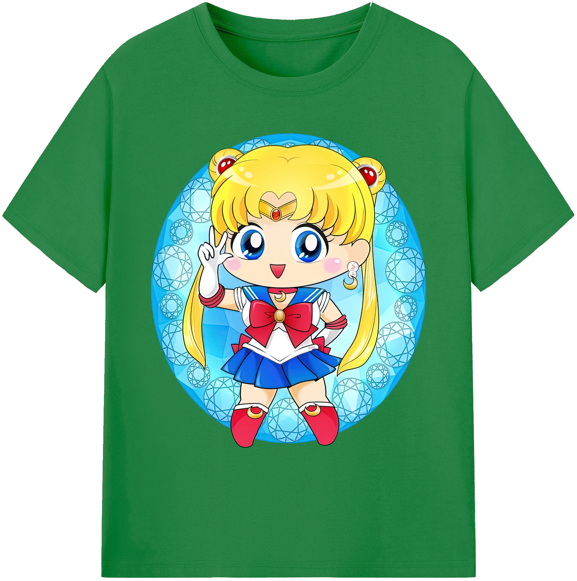 （画像用） 美少女戦士セーラームーン 月野 うさぎ つきの うさぎ Sailor Moon Tsukino Usagi 綿100％ メンズ半袖Tシャツ｜肌触りやわらか＆通気性