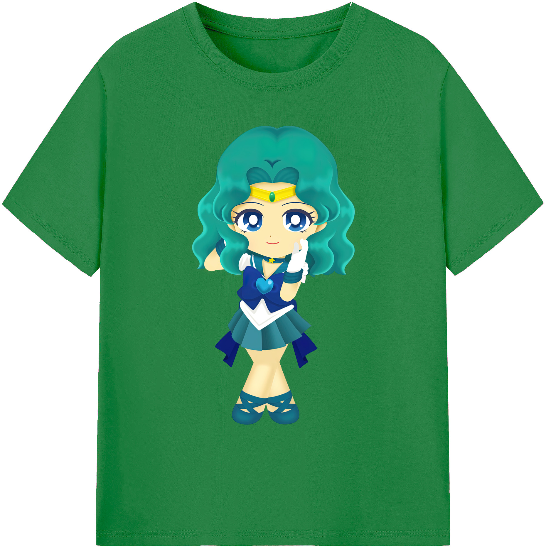 （画像用） 美少女戦士セーラームーン 海王 みちる（かいおう みちる） Sailor Moon Kaiou Michiru 綿100％ メンズ半袖Tシャツ｜肌触りやわらか＆通気性