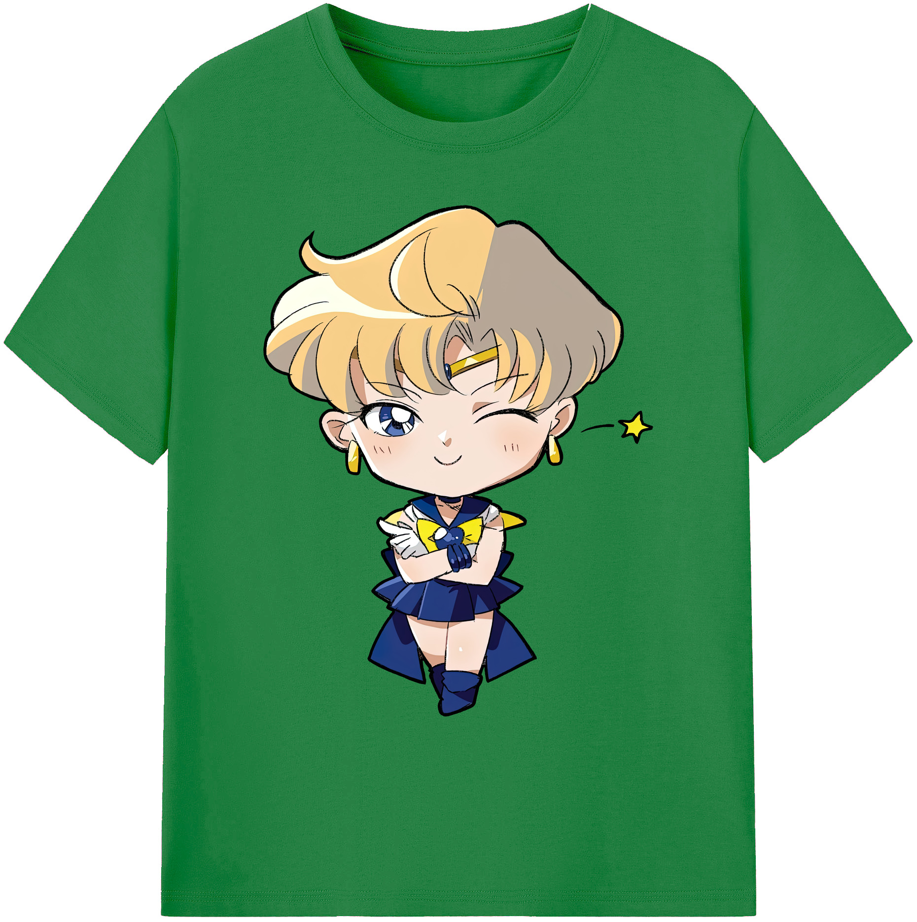 （画像用） 美少女戦士セーラームーン 天王はるか Sailor Moon Tenoh Haruka 綿100％ メンズ半袖Tシャツ｜肌触りやわらか＆通気性