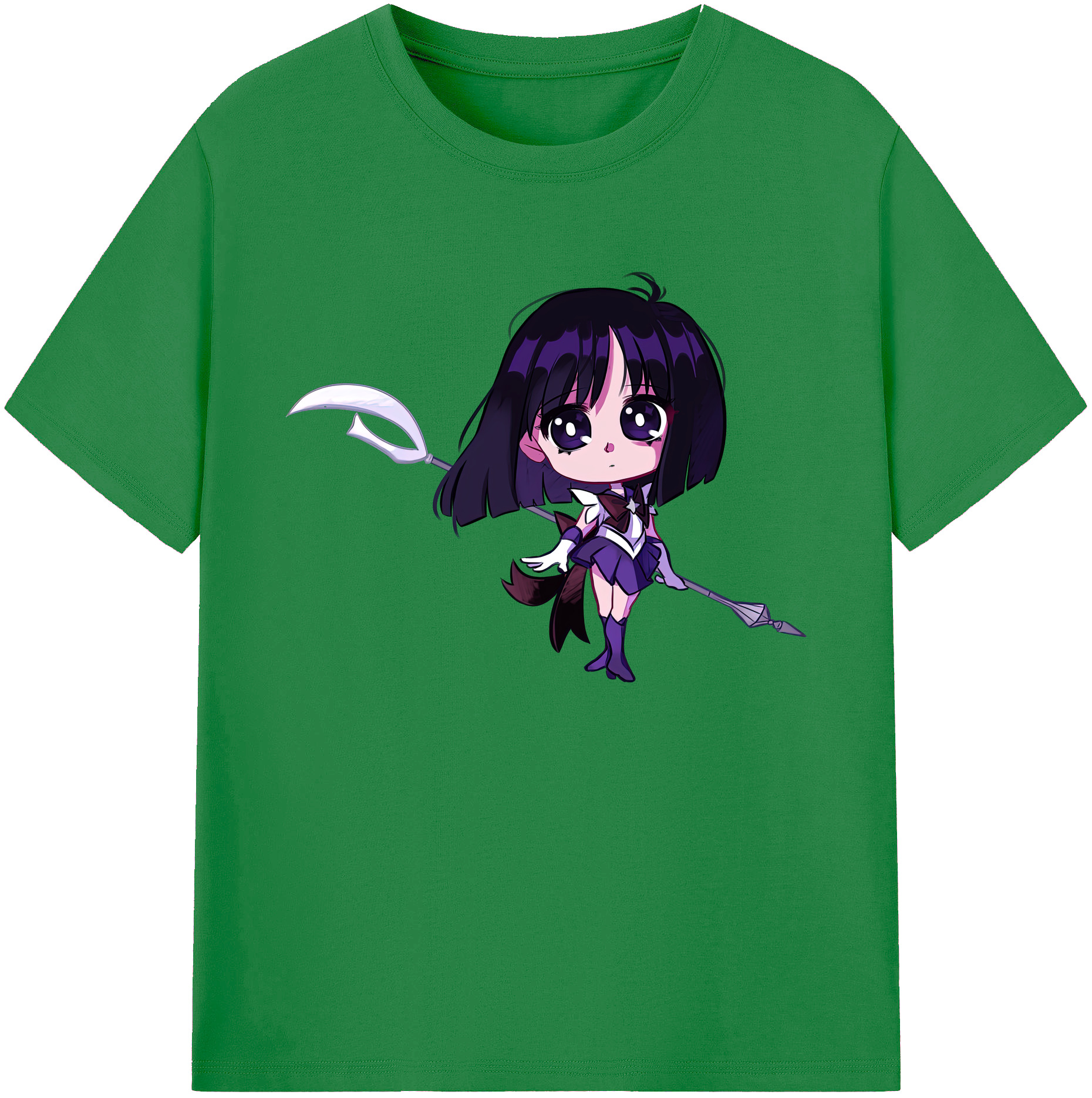 （画像用） 美少女戦士セーラームーン 土萠ほたる Sailor Moon Tomoe Hotaru （セーラーサターン；Sailor Saturn） 綿100％ メンズ半袖Tシャツ｜肌触りやわらか＆通気性