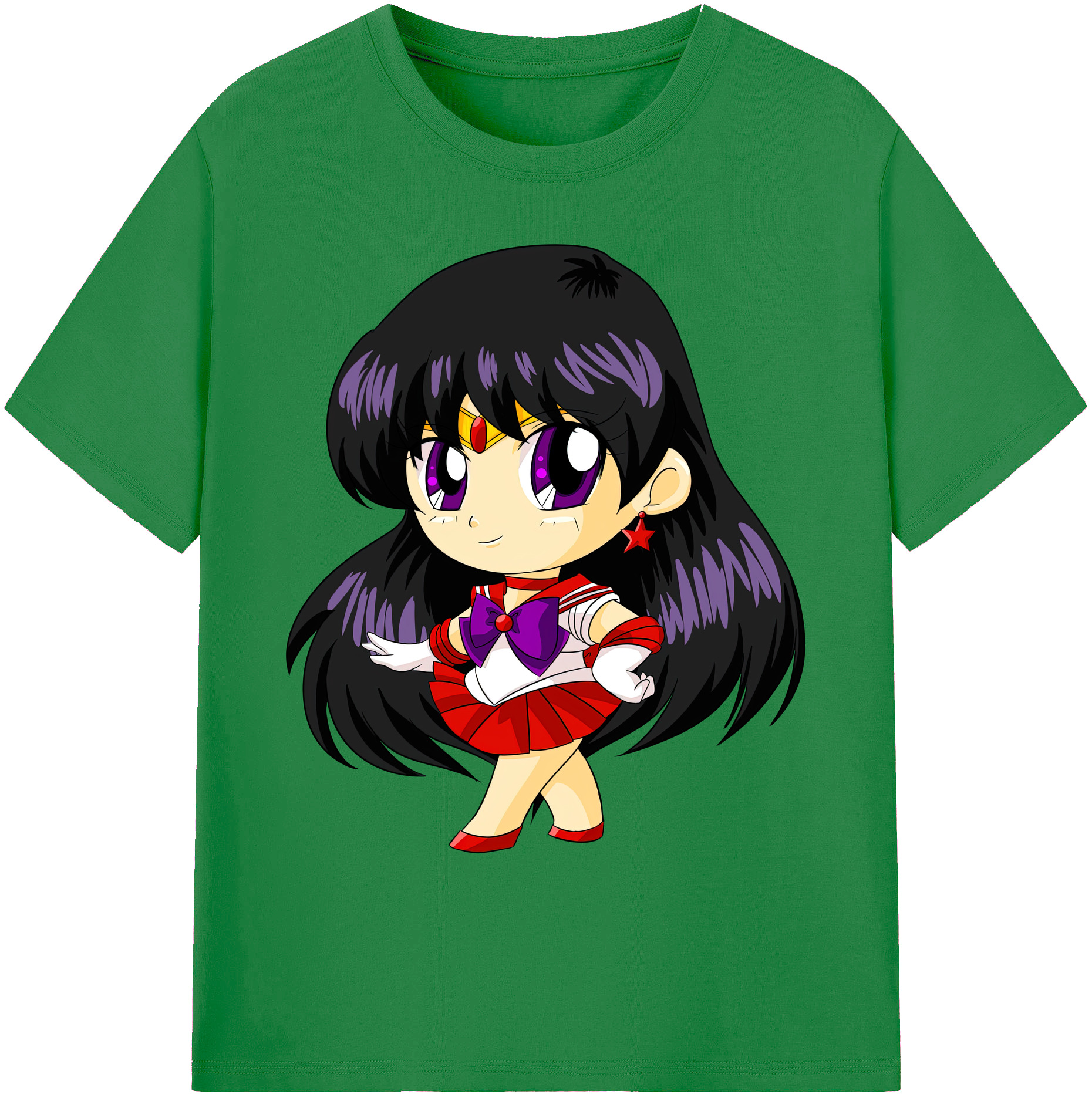 （画像用） 美少女戦士セーラームーン 火野レイ ひの レイ Sailor Moon Hino Rei （セーラーマーズ,Sailor Mars） 綿100％ メンズ半袖Tシャツ｜肌触りやわらか＆通気性