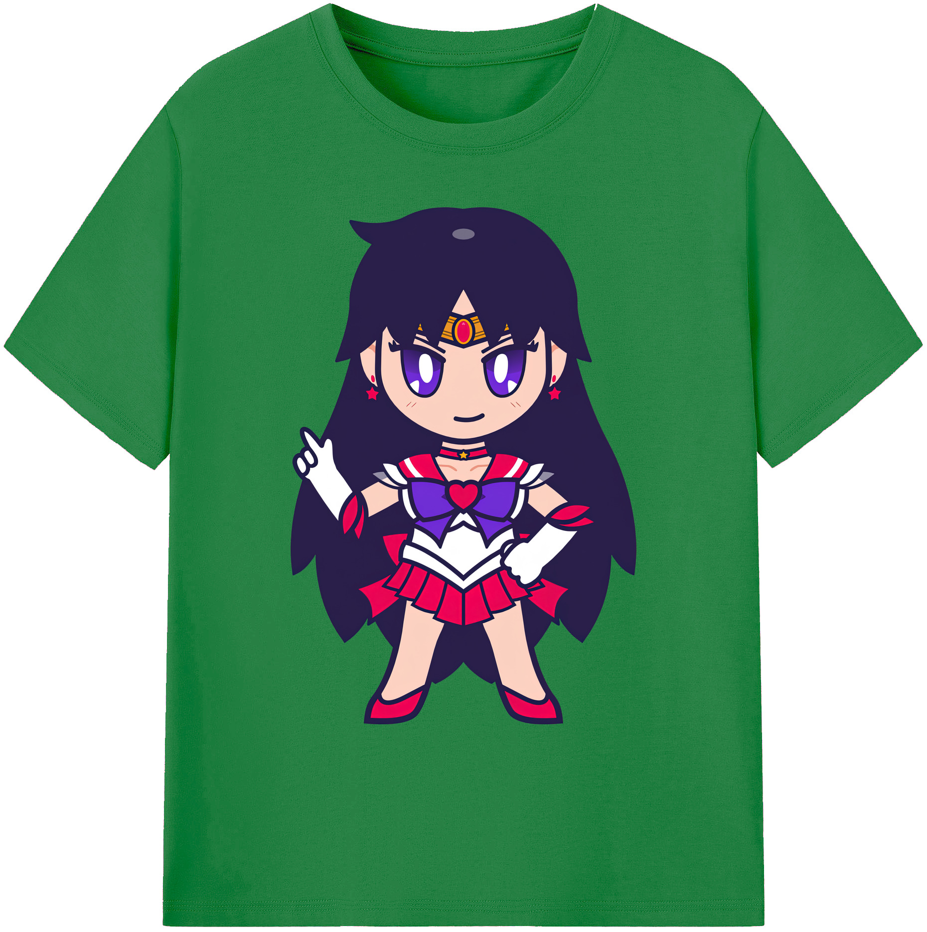 （画像用） 美少女戦士セーラームーン 火野レイ ひの レイ Sailor Moon Hino Rei （セーラーマーズ,Sailor Mars） 綿100％ メンズ半袖Tシャツ｜肌触りやわらか＆通気性