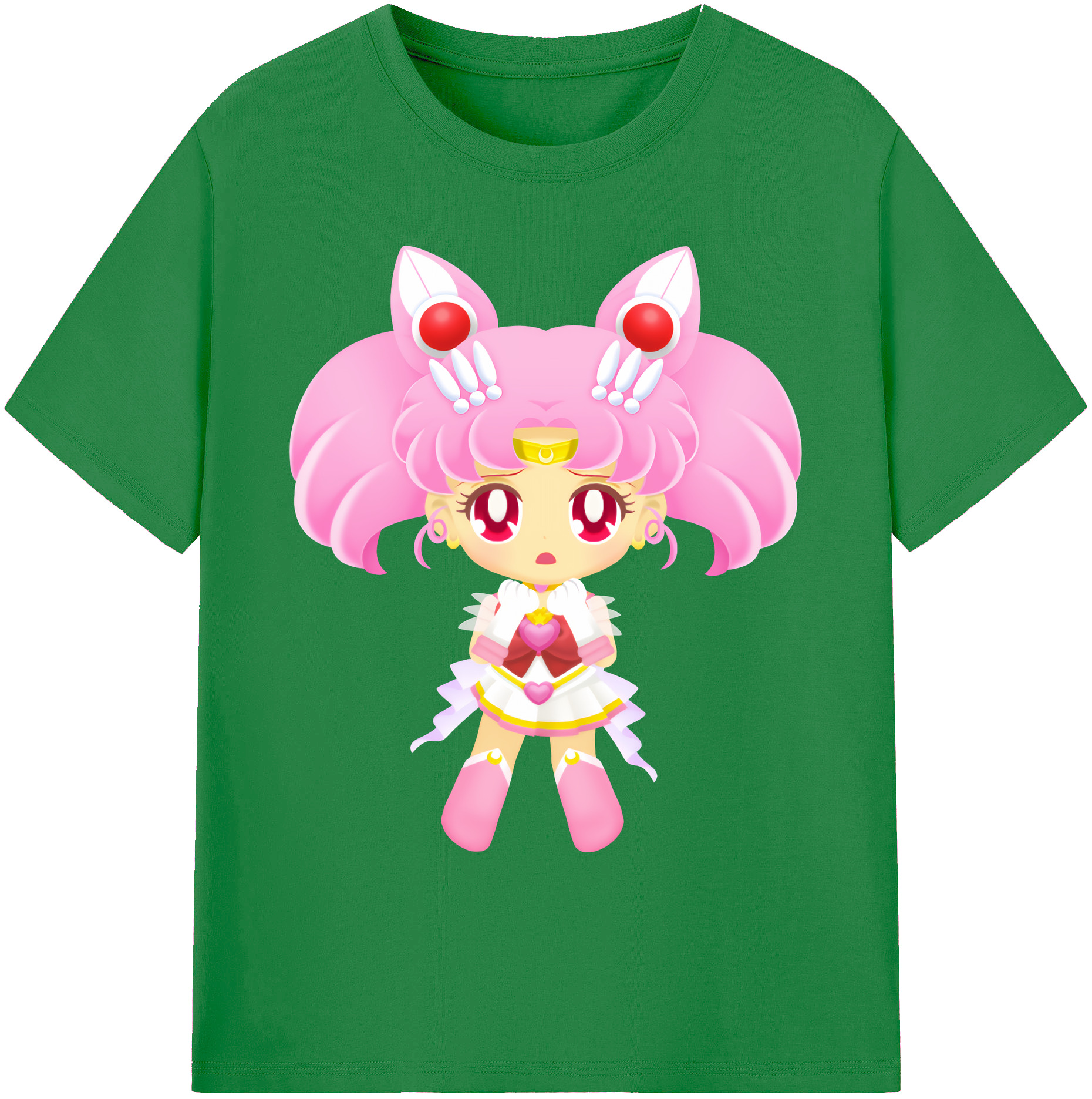 （画像用） 美少女戦士セーラームーン ちびうさ Sailor Moon Chibiusa Tsukino Usagi Small Lady Serenity 綿100％ メンズ半袖Tシャツ｜肌触りやわらか＆通気性