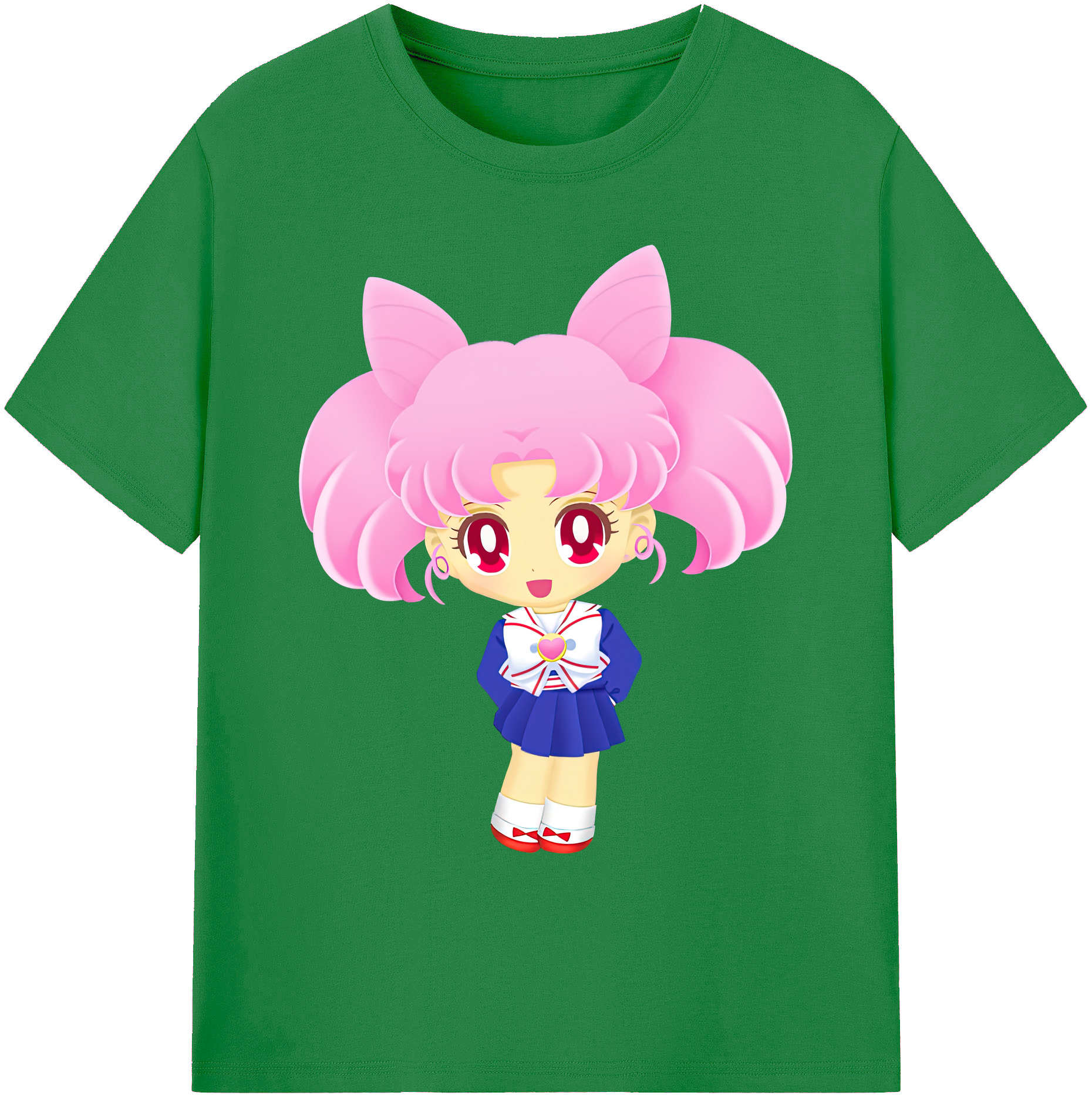 （画像用） 美少女戦士セーラームーン ちびうさ Sailor Moon Chibiusa Tsukino Usagi Small Lady Serenity 綿100％ メンズ半袖Tシャツ｜肌触りやわらか＆通気性