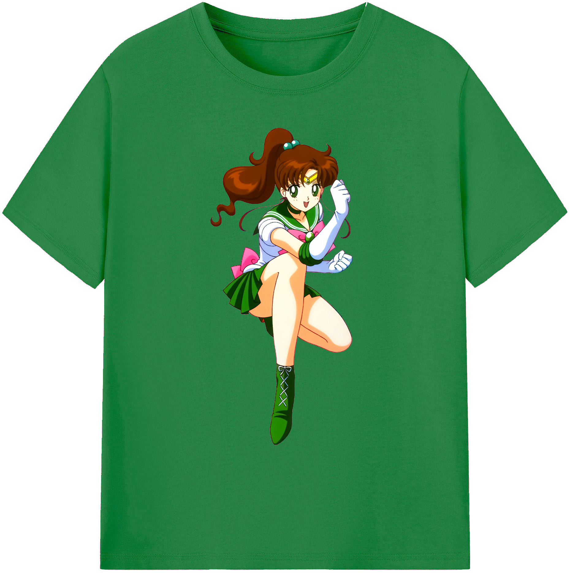 （画像用） 美少女戦士セーラームーン 木野 まこと きの まこと Sailor Moon Kino Makoto （セーラージュピター；Sailor Jupiter） 綿100％ メンズ半袖Tシャツ｜肌触りやわらか＆通気性