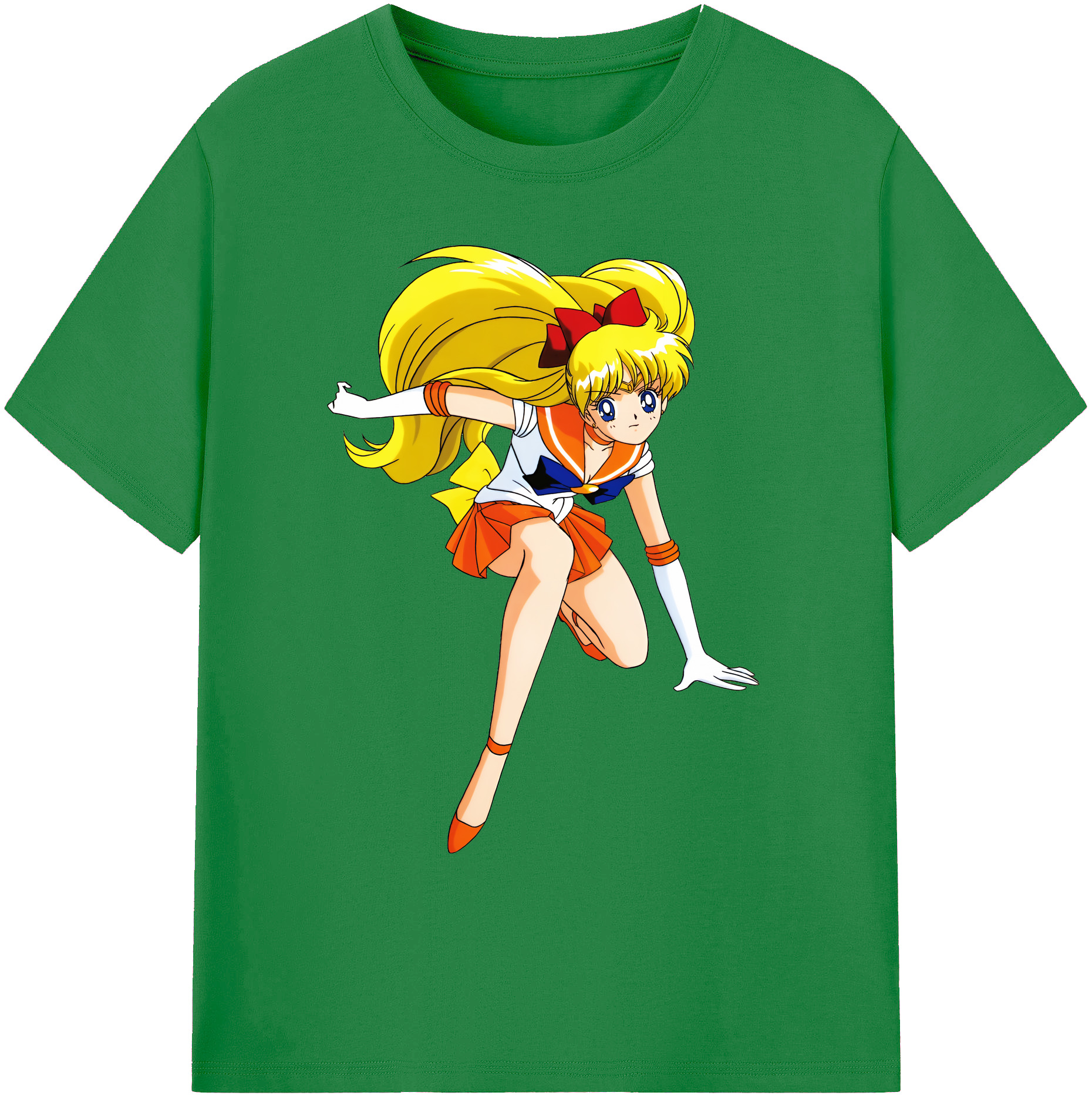 （画像用） 美少女戦士セーラームーン 愛野 美奈子 あいの みなこ Sailor Moon Aino Minako 綿100％ メンズ半袖Tシャツ｜肌触りやわらか＆通気性