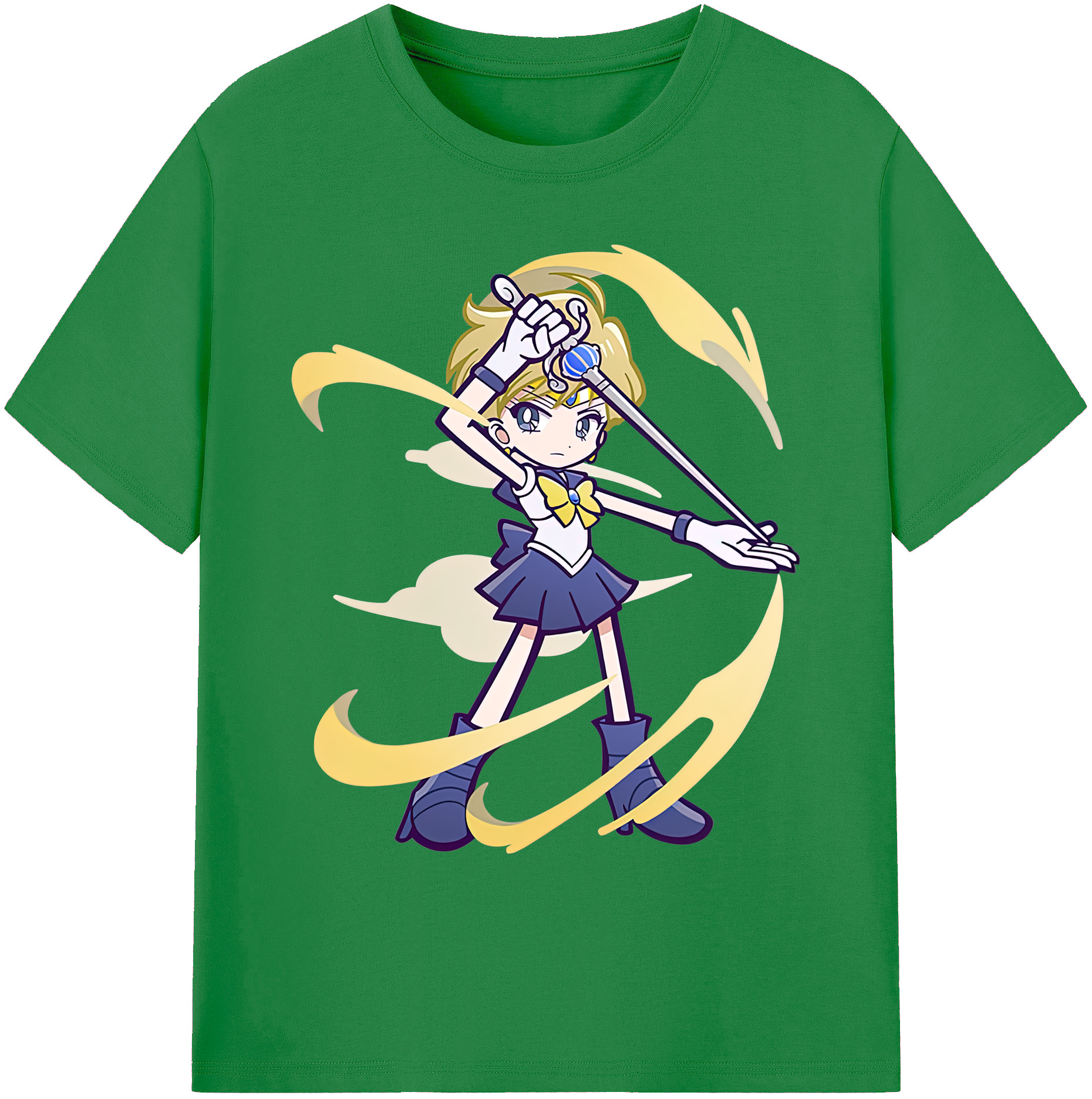 （画像用） 美少女戦士セーラームーン 天王はるか Sailor Moon Tenoh Haruka 綿100％ メンズ半袖Tシャツ｜肌触りやわらか＆通気性