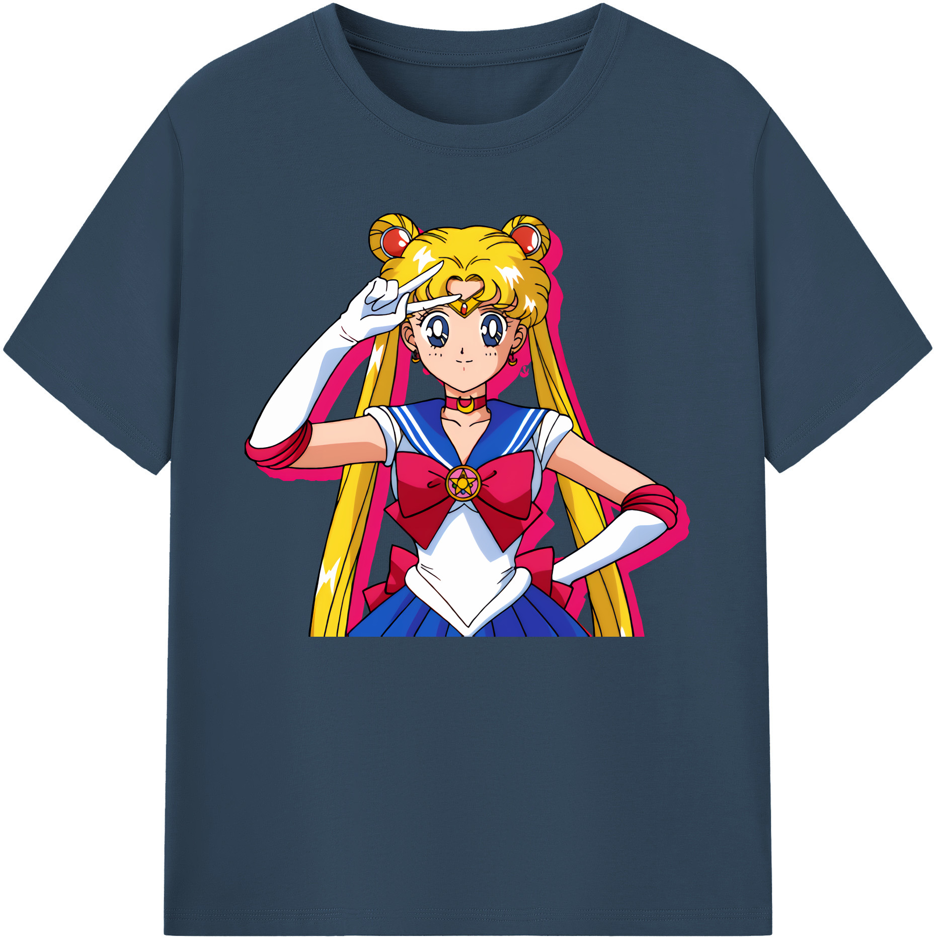 （画像用） 美少女戦士セーラームーン 月野 うさぎ つきの うさぎ Sailor Moon Tsukino Usagi 綿100％ メンズ半袖Tシャツ｜肌触りやわらか＆通気性