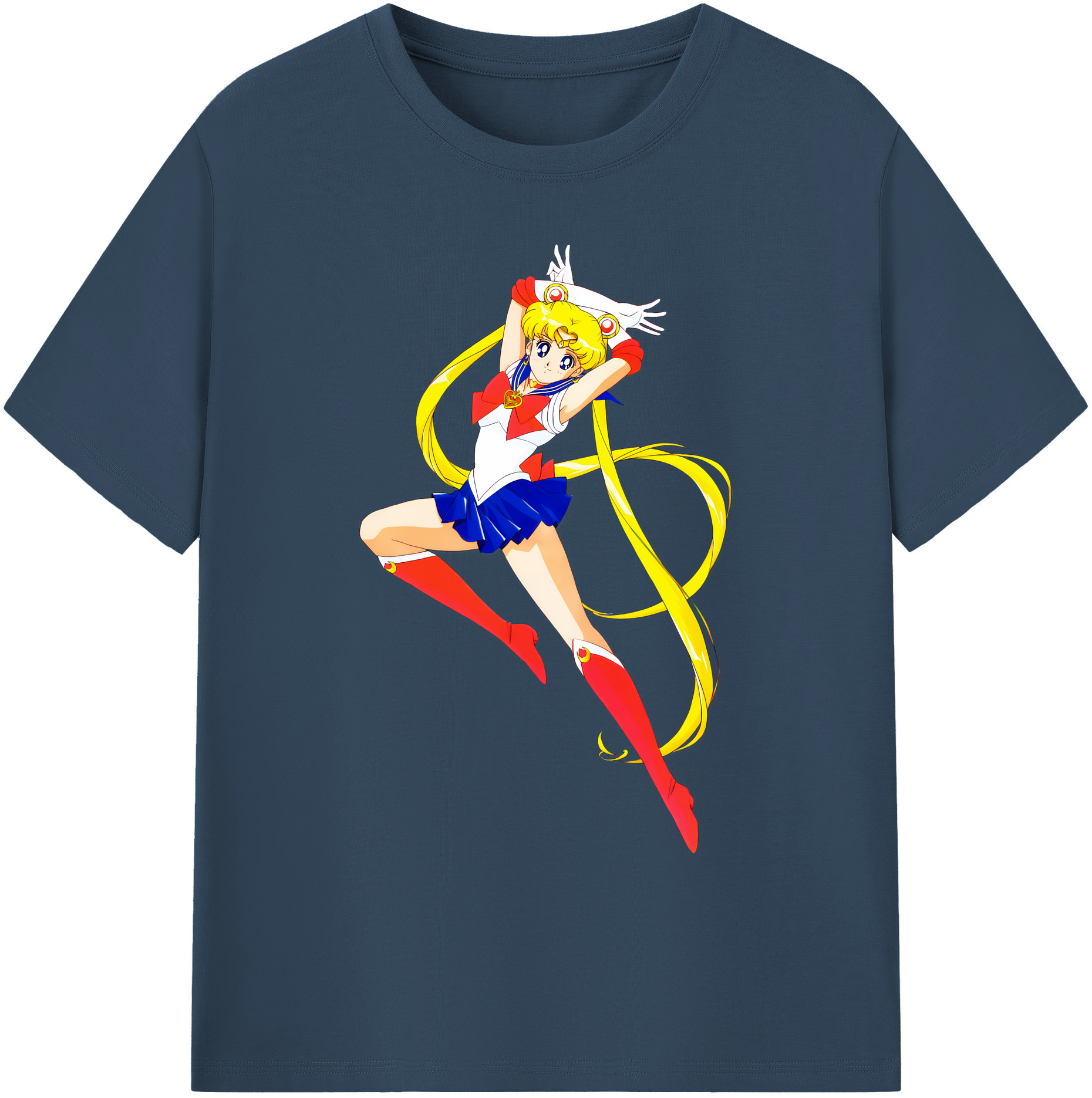 （画像用） 美少女戦士セーラームーン 月野 うさぎ つきの うさぎ Sailor Moon Tsukino Usagi 綿100％ メンズ半袖Tシャツ｜肌触りやわらか＆通気性