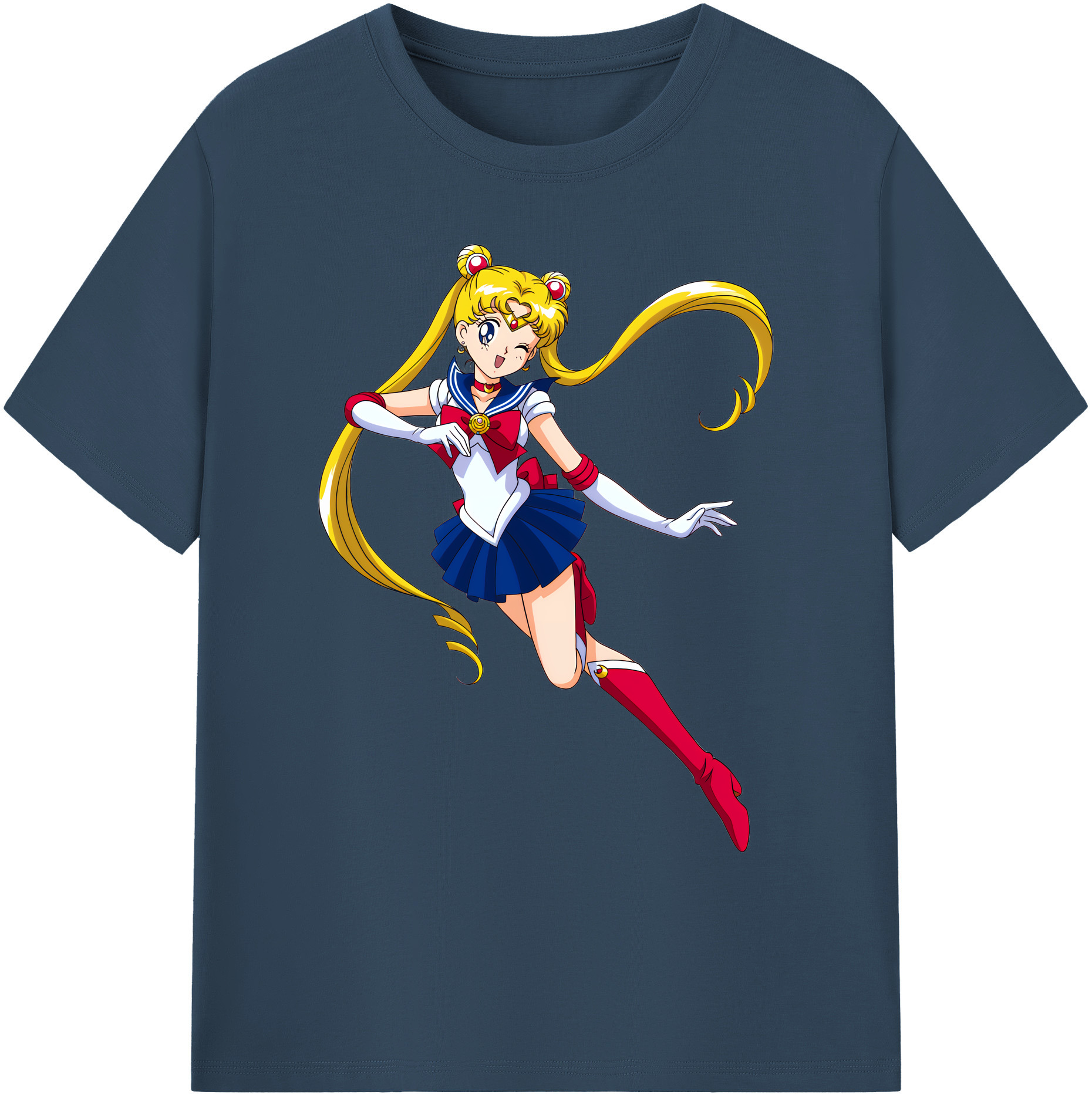 （画像用） 美少女戦士セーラームーン 月野 うさぎ つきの うさぎ Sailor Moon Tsukino Usagi 綿100％ メンズ半袖Tシャツ｜肌触りやわらか＆通気性