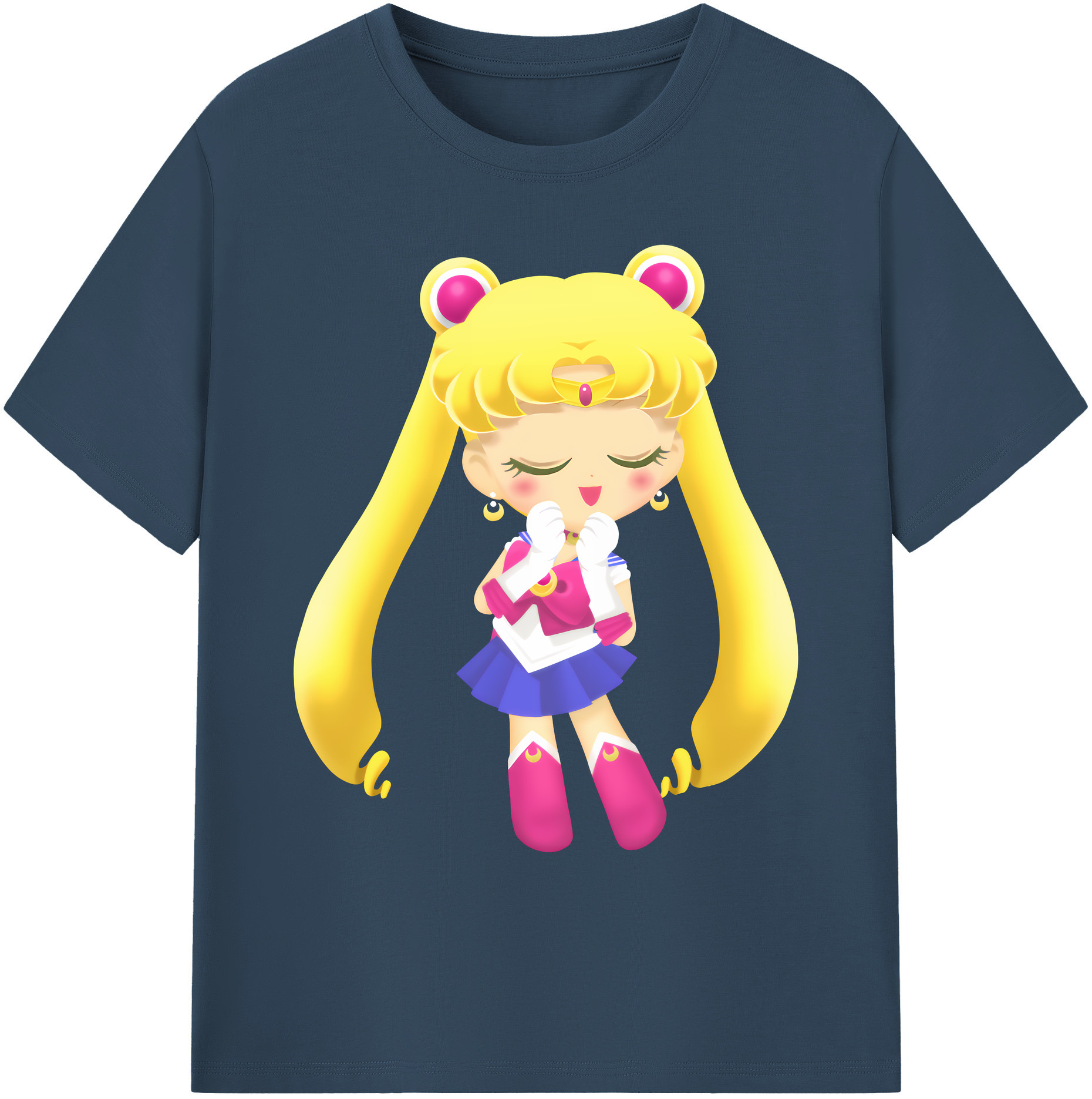 （画像用） 美少女戦士セーラームーン 月野 うさぎ つきの うさぎ Sailor Moon Tsukino Usagi 綿100％ メンズ半袖Tシャツ｜肌触りやわらか＆通気性