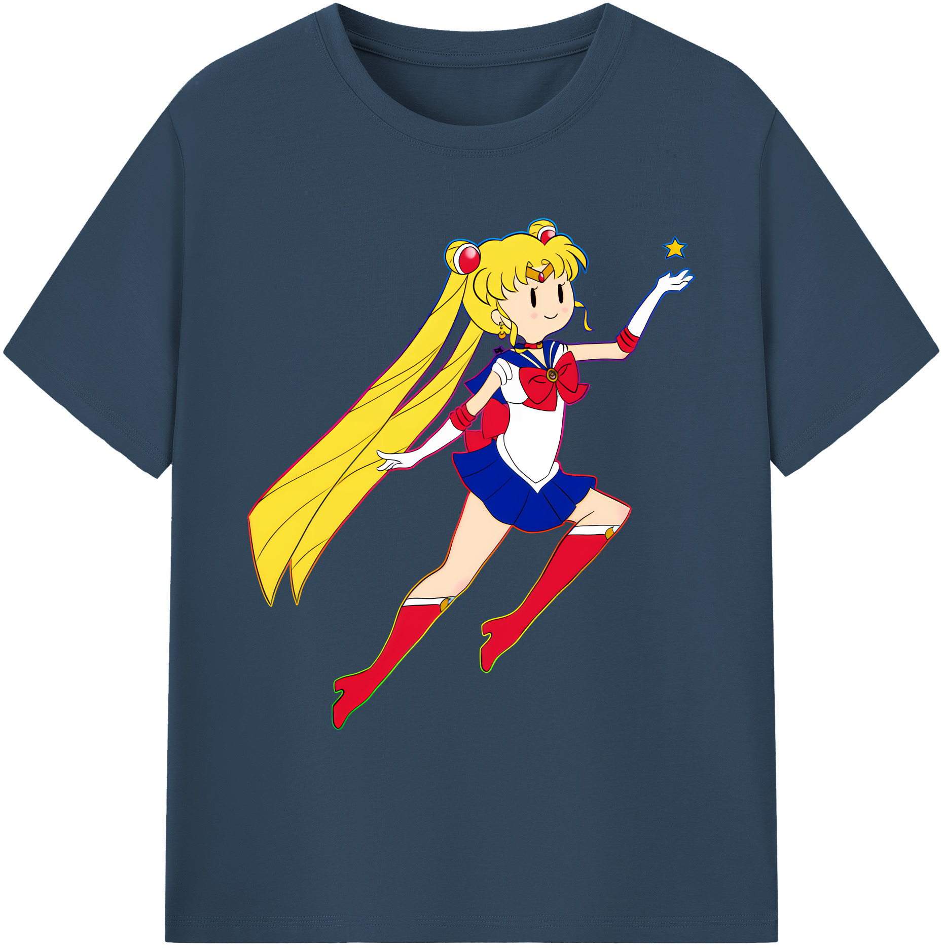 （画像用） 美少女戦士セーラームーン 月野 うさぎ つきの うさぎ Sailor Moon Tsukino Usagi 綿100％ メンズ半袖Tシャツ｜肌触りやわらか＆通気性