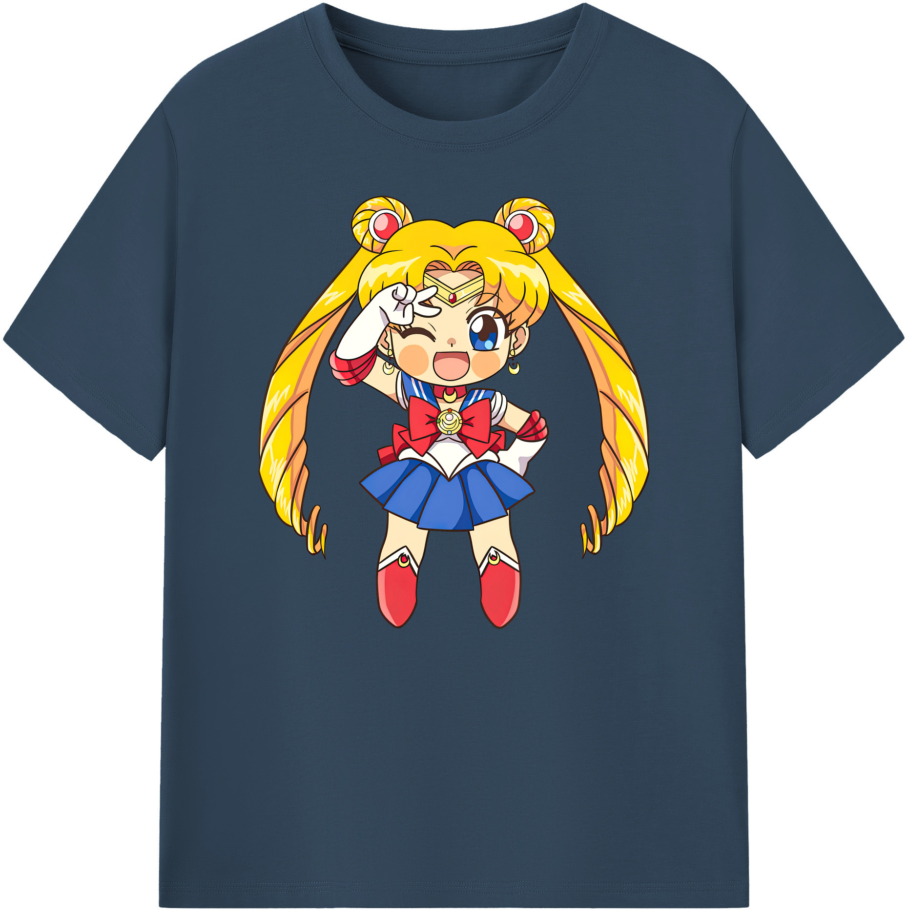（画像用） 美少女戦士セーラームーン 月野 うさぎ つきの うさぎ Sailor Moon Tsukino Usagi 綿100％ メンズ半袖Tシャツ｜肌触りやわらか＆通気性