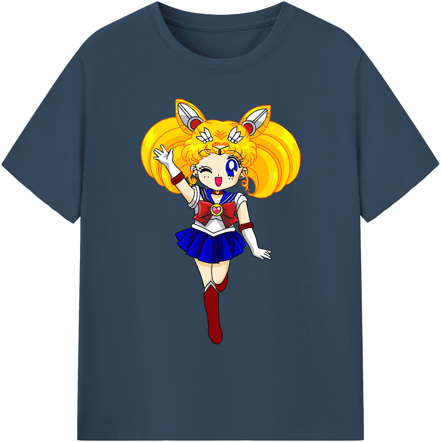 （画像用） 美少女戦士セーラームーン 月野 うさぎ つきの うさぎ Sailor Moon Tsukino Usagi 綿100％ メンズ半袖Tシャツ｜肌触りやわらか＆通気性