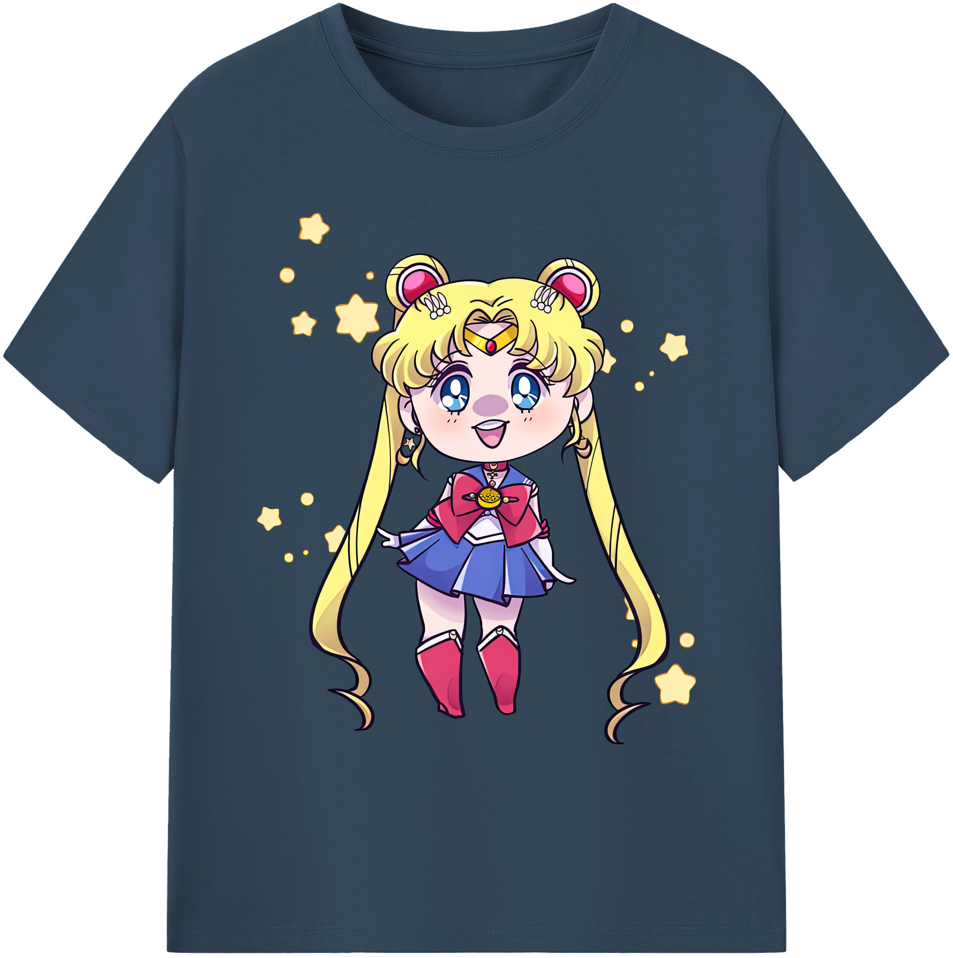 （画像用） 美少女戦士セーラームーン 月野 うさぎ つきの うさぎ Sailor Moon Tsukino Usagi 綿100％ メンズ半袖Tシャツ｜肌触りやわらか＆通気性