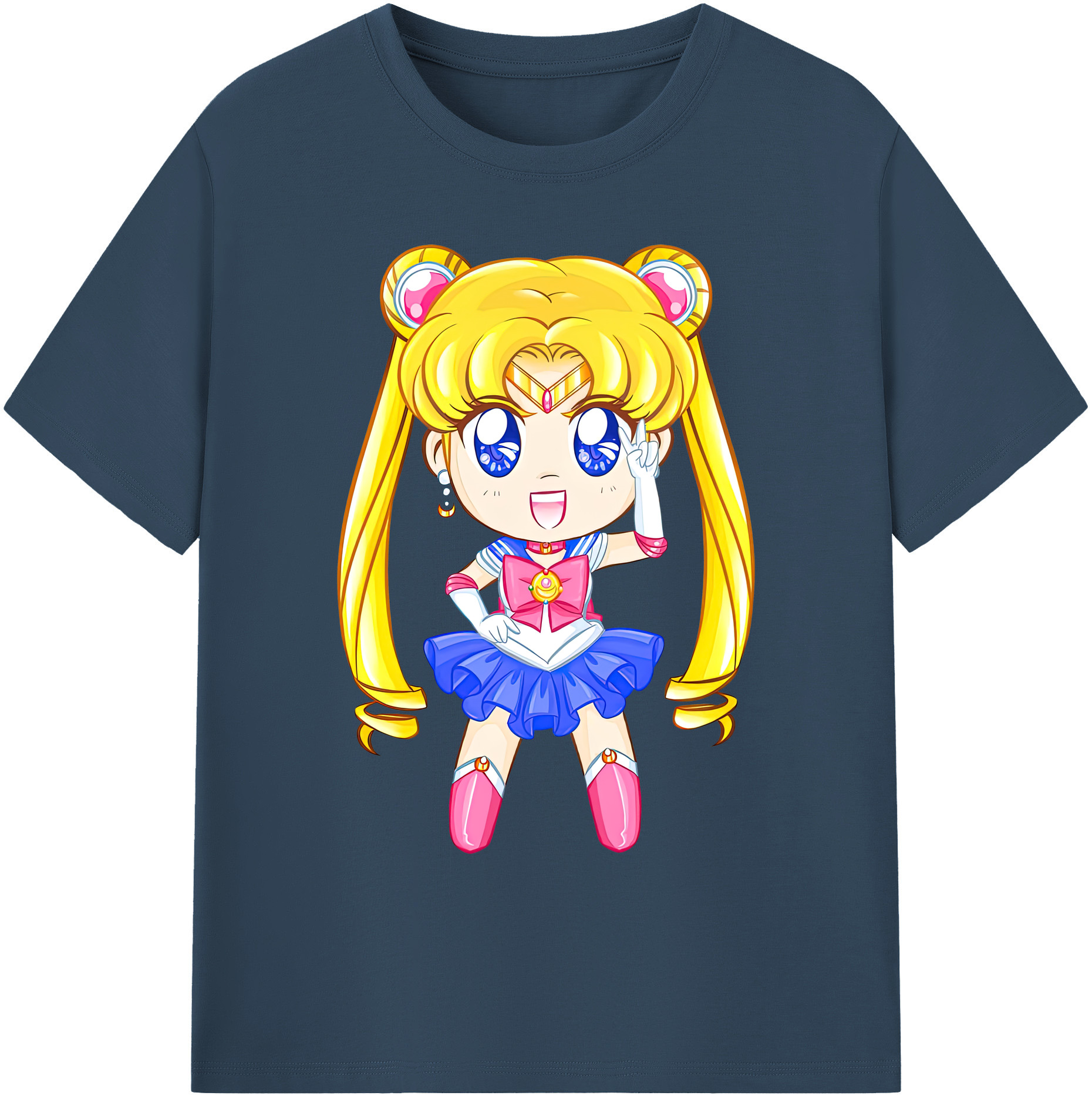 （画像用） 美少女戦士セーラームーン 月野 うさぎ つきの うさぎ Sailor Moon Tsukino Usagi 綿100％ メンズ半袖Tシャツ｜肌触りやわらか＆通気性
