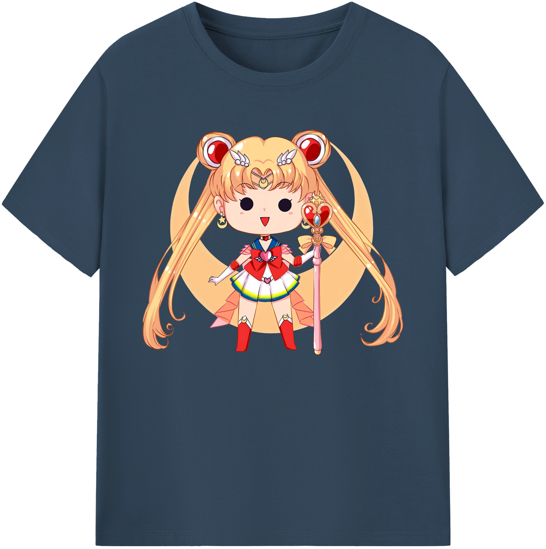 （画像用） 美少女戦士セーラームーン 月野 うさぎ つきの うさぎ Sailor Moon Tsukino Usagi 綿100％ メンズ半袖Tシャツ｜肌触りやわらか＆通気性
