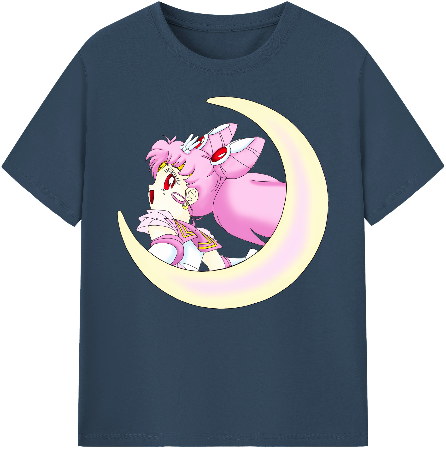 （画像用） 美少女戦士セーラームーン ちびうさ Sailor Moon Chibiusa Tsukino Usagi Small Lady Serenity 綿100％ メンズ半袖Tシャツ｜肌触りやわらか＆通気性