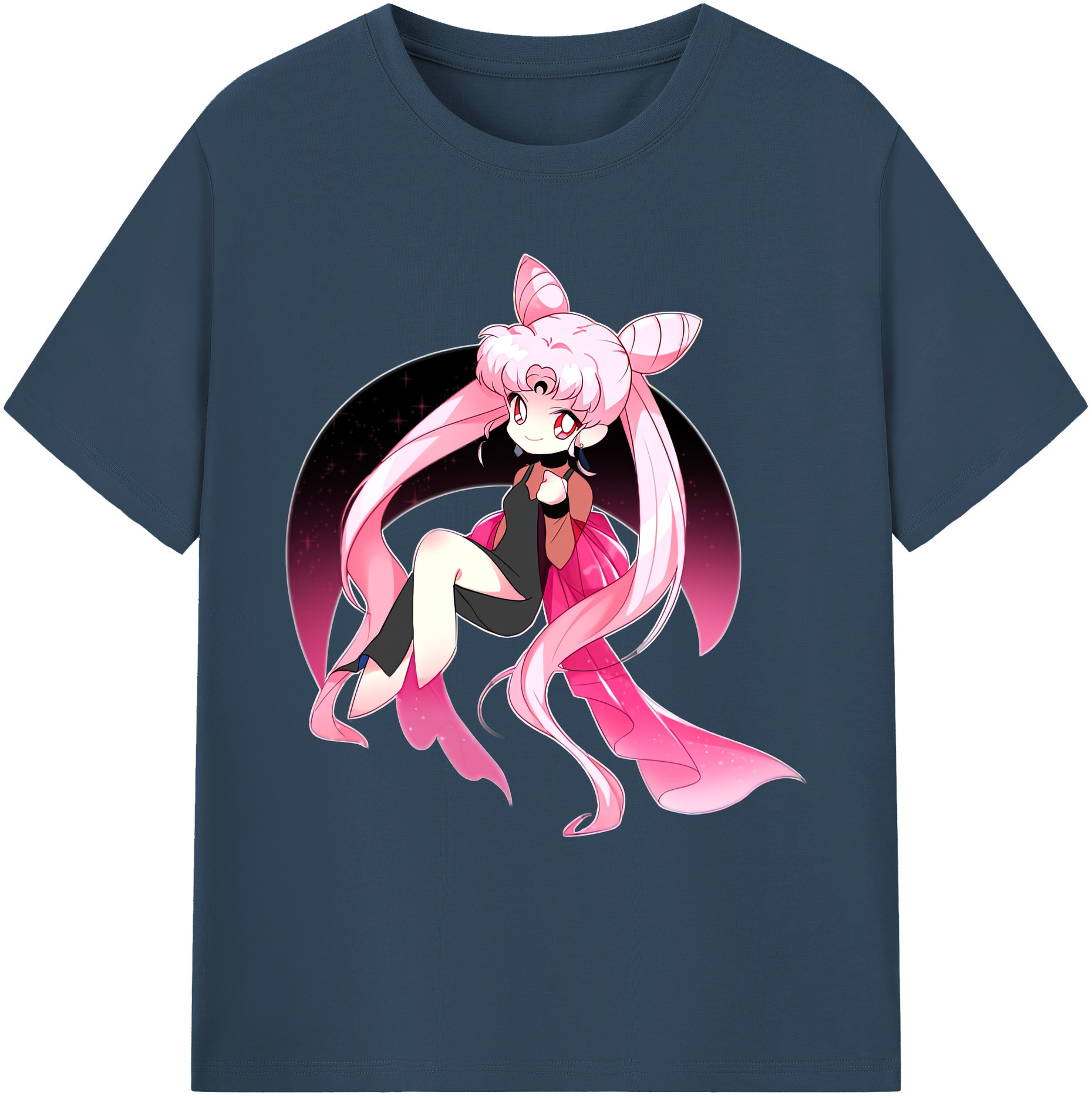 （画像用） 美少女戦士セーラームーン ちびうさ Sailor Moon Chibiusa Tsukino Usagi Small Lady Serenity 綿100％ メンズ半袖Tシャツ｜肌触りやわらか＆通気性