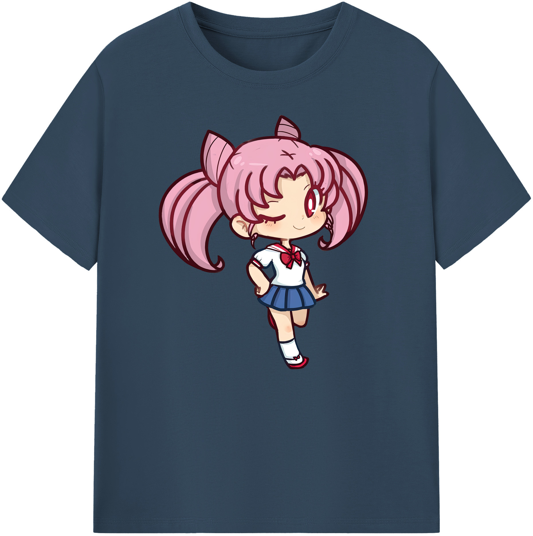 （画像用） 美少女戦士セーラームーン ちびうさ Sailor Moon Chibiusa Tsukino Usagi Small Lady Serenity 綿100％ メンズ半袖Tシャツ｜肌触りやわらか＆通気性