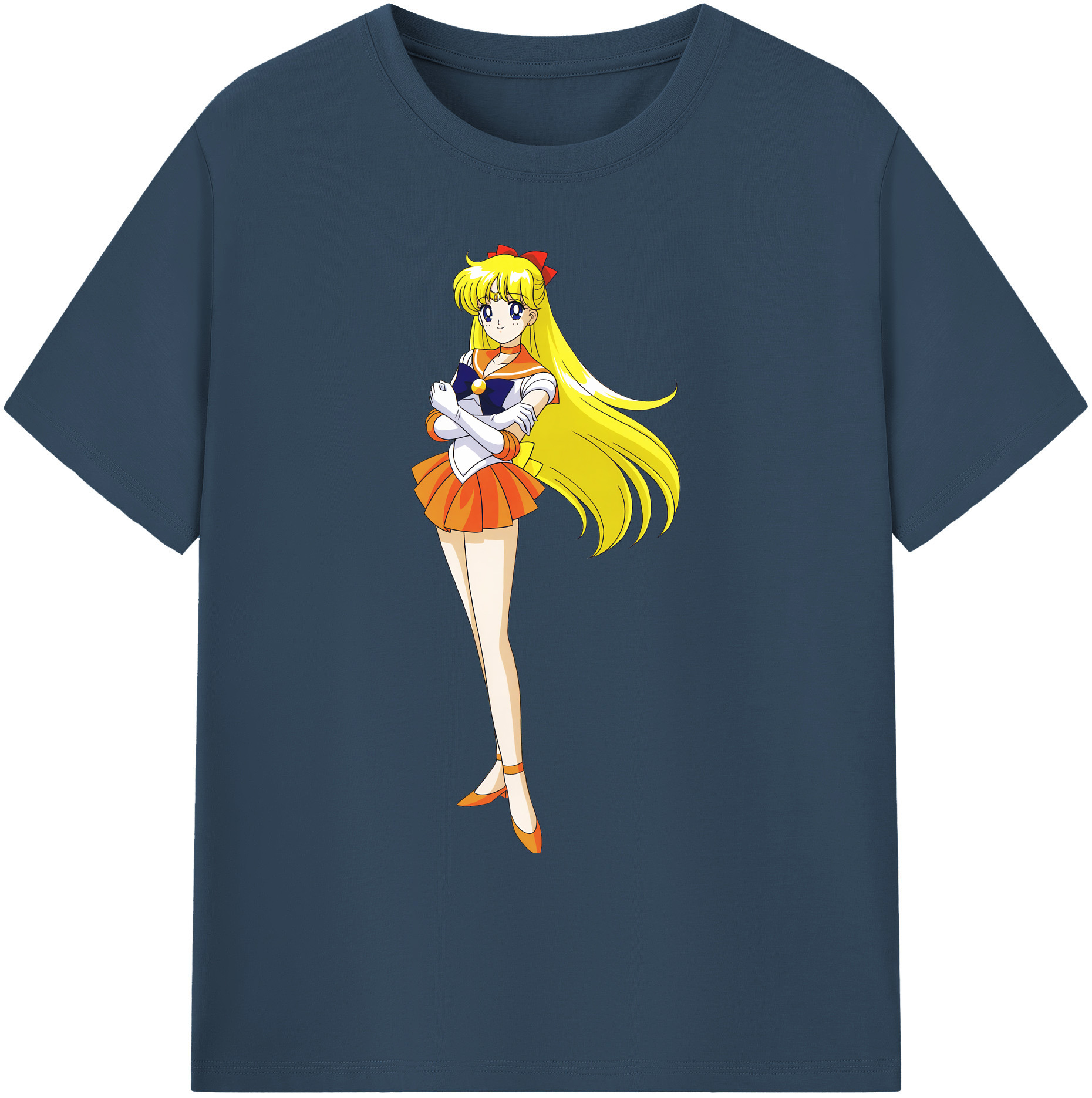 （画像用） 美少女戦士セーラームーン 愛野 美奈子 あいの みなこ Sailor Moon Aino Minako 綿100％ メンズ半袖Tシャツ｜肌触りやわらか＆通気性