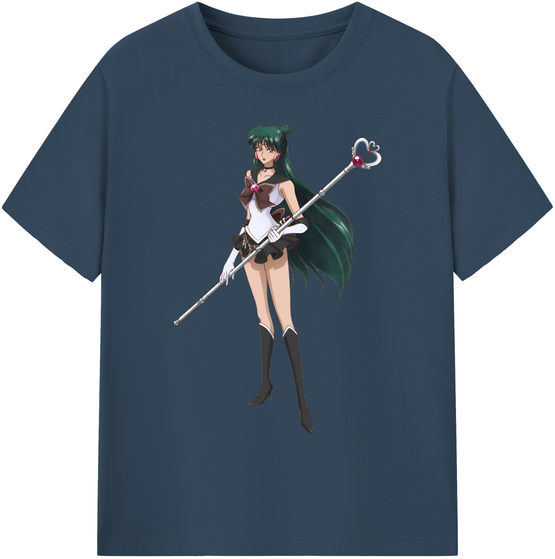 （画像用） 美少女戦士セーラームーン 冥王せつな Sailor Moon Meiou Setsuna 綿100％ メンズ半袖Tシャツ｜肌触りやわらか＆通気性