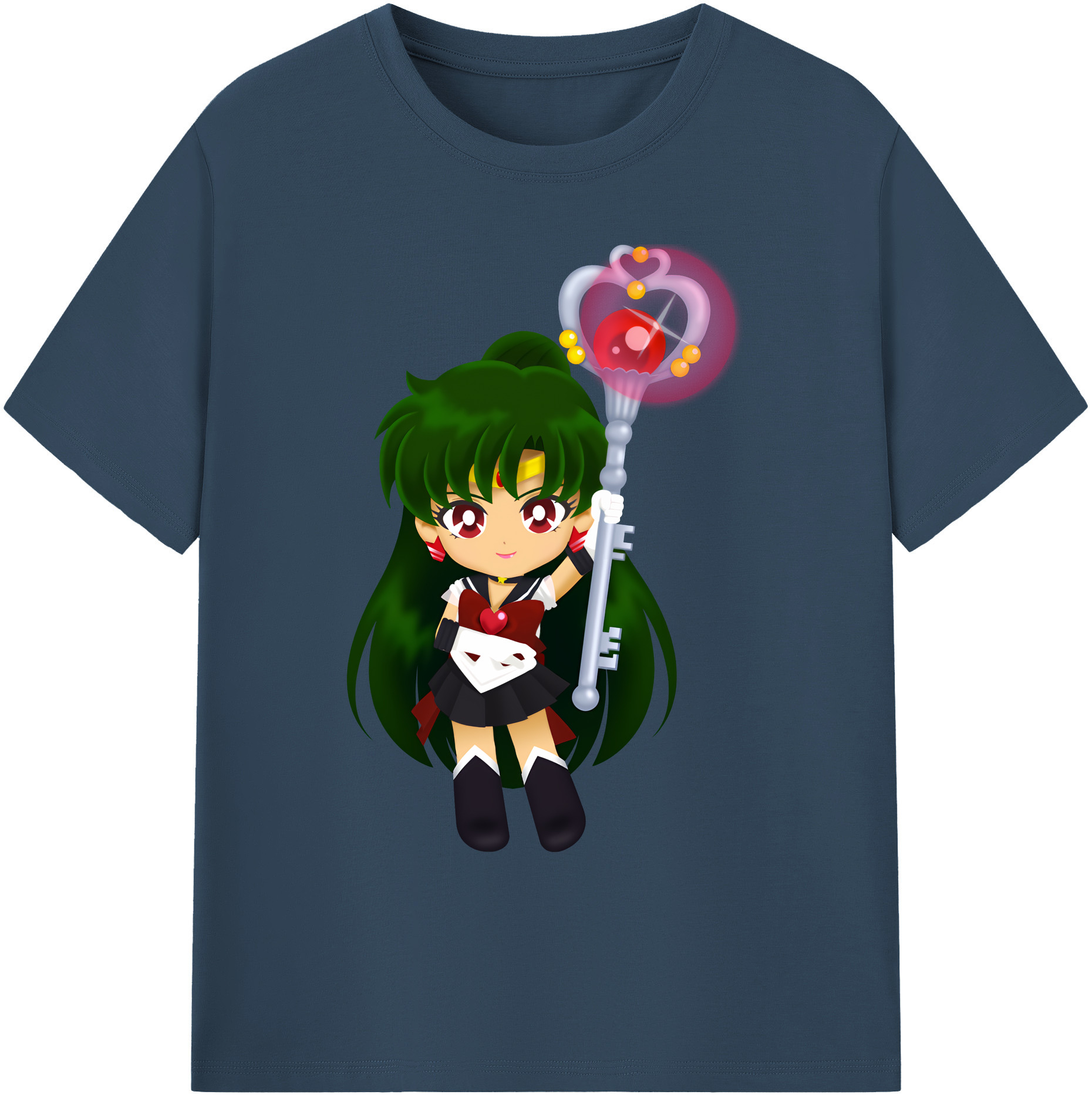 （画像用） 美少女戦士セーラームーン 冥王せつな Sailor Moon Meiou Setsuna 綿100％ メンズ半袖Tシャツ｜肌触りやわらか＆通気性