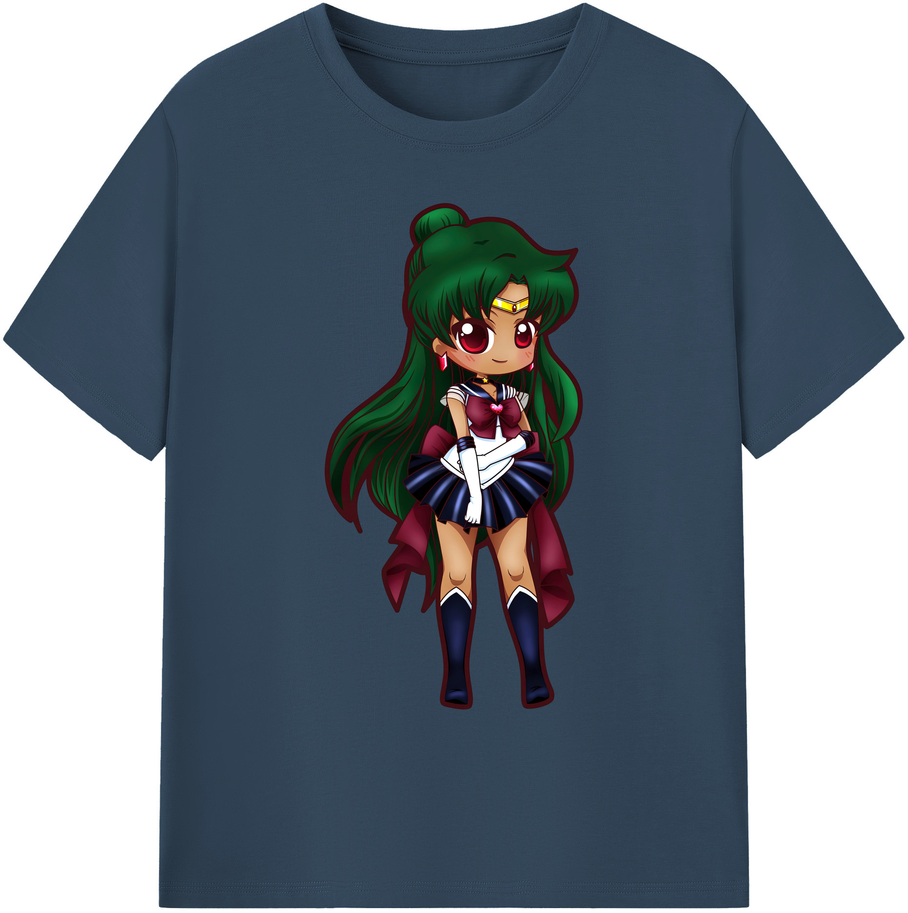 （画像用） 美少女戦士セーラームーン 冥王せつな Sailor Moon Meiou Setsuna 綿100％ メンズ半袖Tシャツ｜肌触りやわらか＆通気性