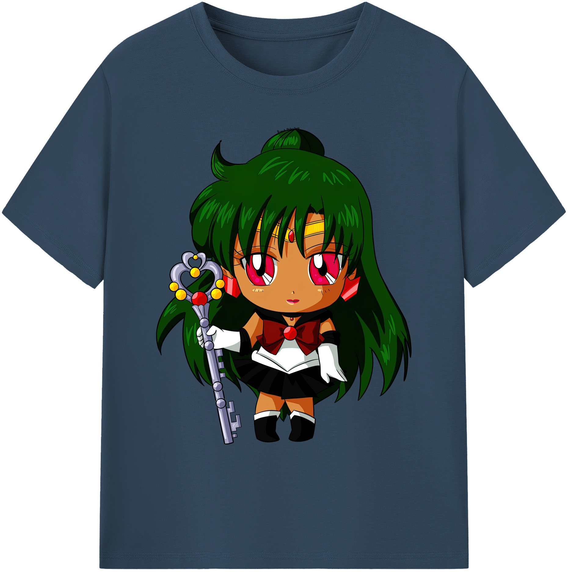（画像用） 美少女戦士セーラームーン 冥王せつな Sailor Moon Meiou Setsuna 綿100％ メンズ半袖Tシャツ｜肌触りやわらか＆通気性