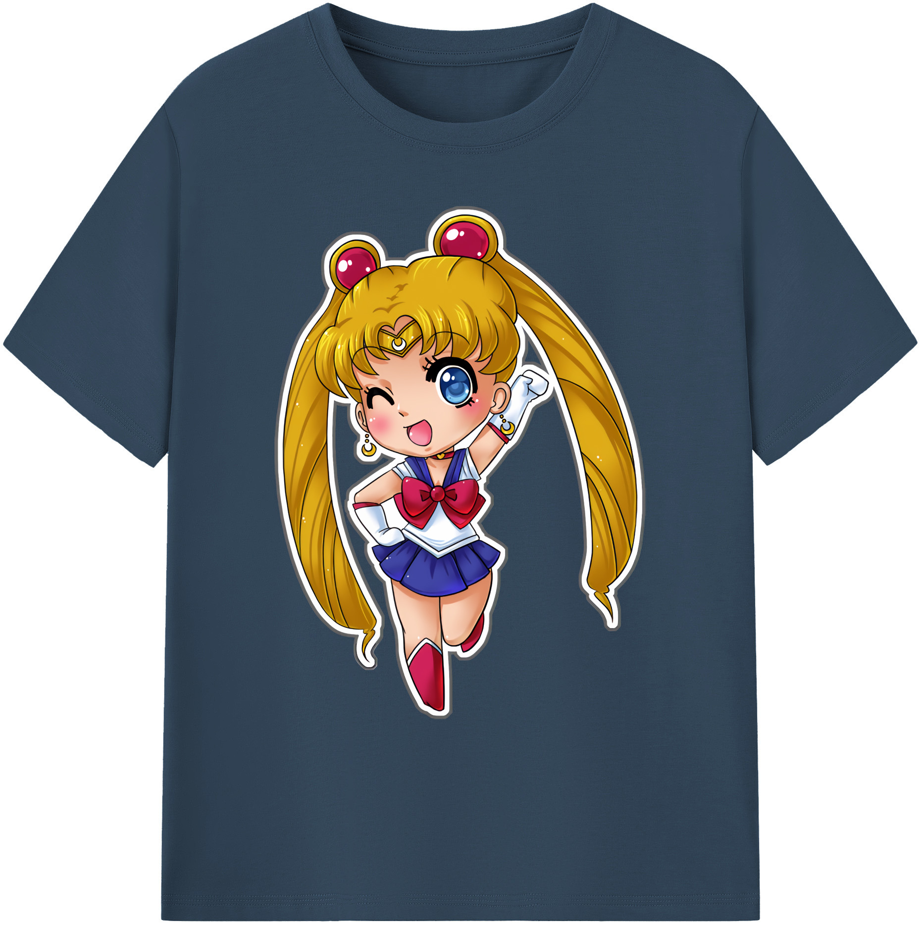 （画像用） 美少女戦士セーラームーン 月野 うさぎ つきの うさぎ Sailor Moon Tsukino Usagi 綿100％ メンズ半袖Tシャツ｜肌触りやわらか＆通気性