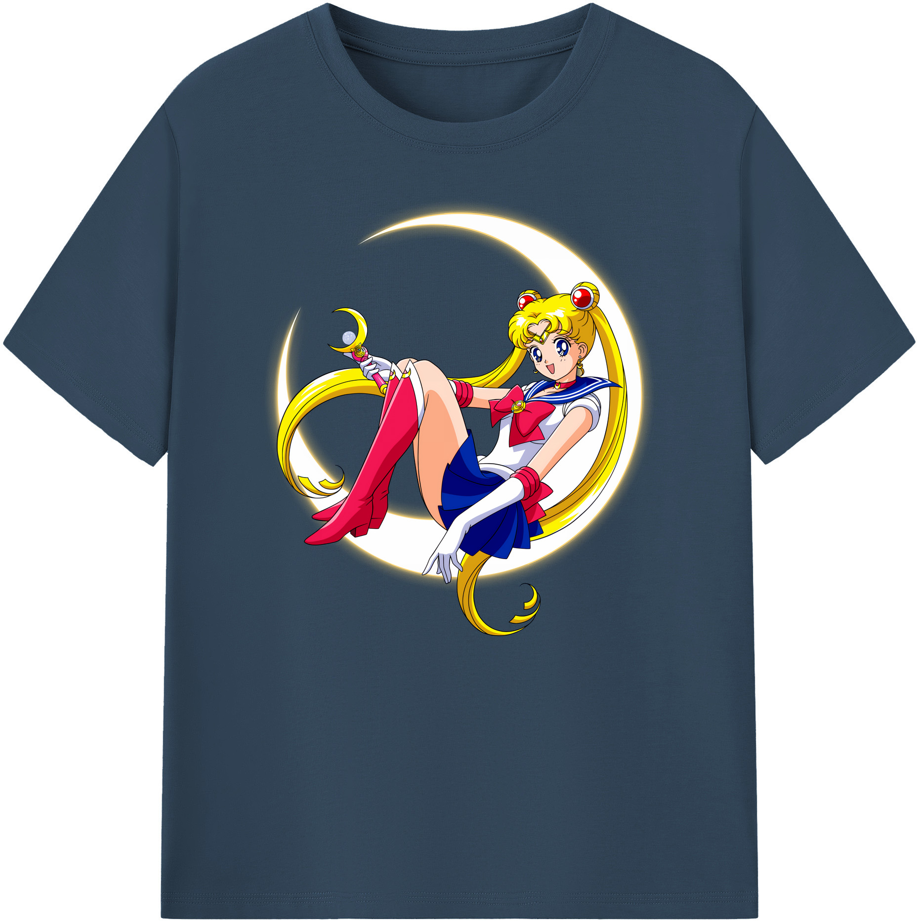 （画像用） 美少女戦士セーラームーン 月野 うさぎ つきの うさぎ Sailor Moon Tsukino Usagi 綿100％ メンズ半袖Tシャツ｜肌触りやわらか＆通気性