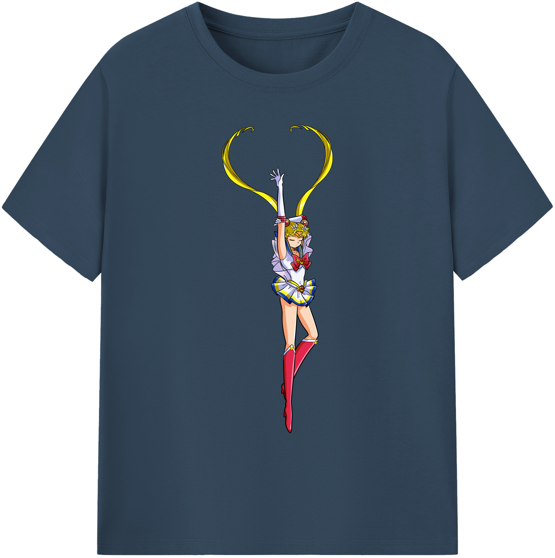 （画像用） 美少女戦士セーラームーン 月野 うさぎ つきの うさぎ Sailor Moon Tsukino Usagi 綿100％ メンズ半袖Tシャツ｜肌触りやわらか＆通気性