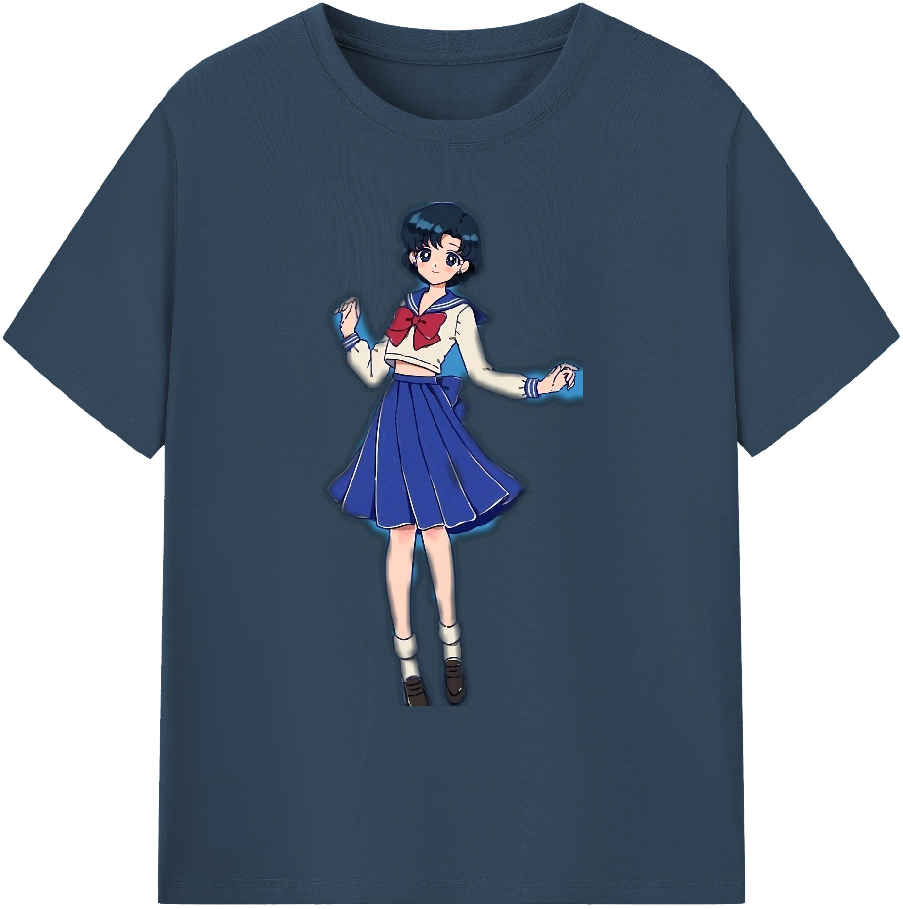 （画像用） 美少女戦士セーラームーン 水野 亜美 みずの あみ Sailor Moon Mizuno Ami 綿100％ メンズ半袖Tシャツ｜肌触りやわらか＆通気性